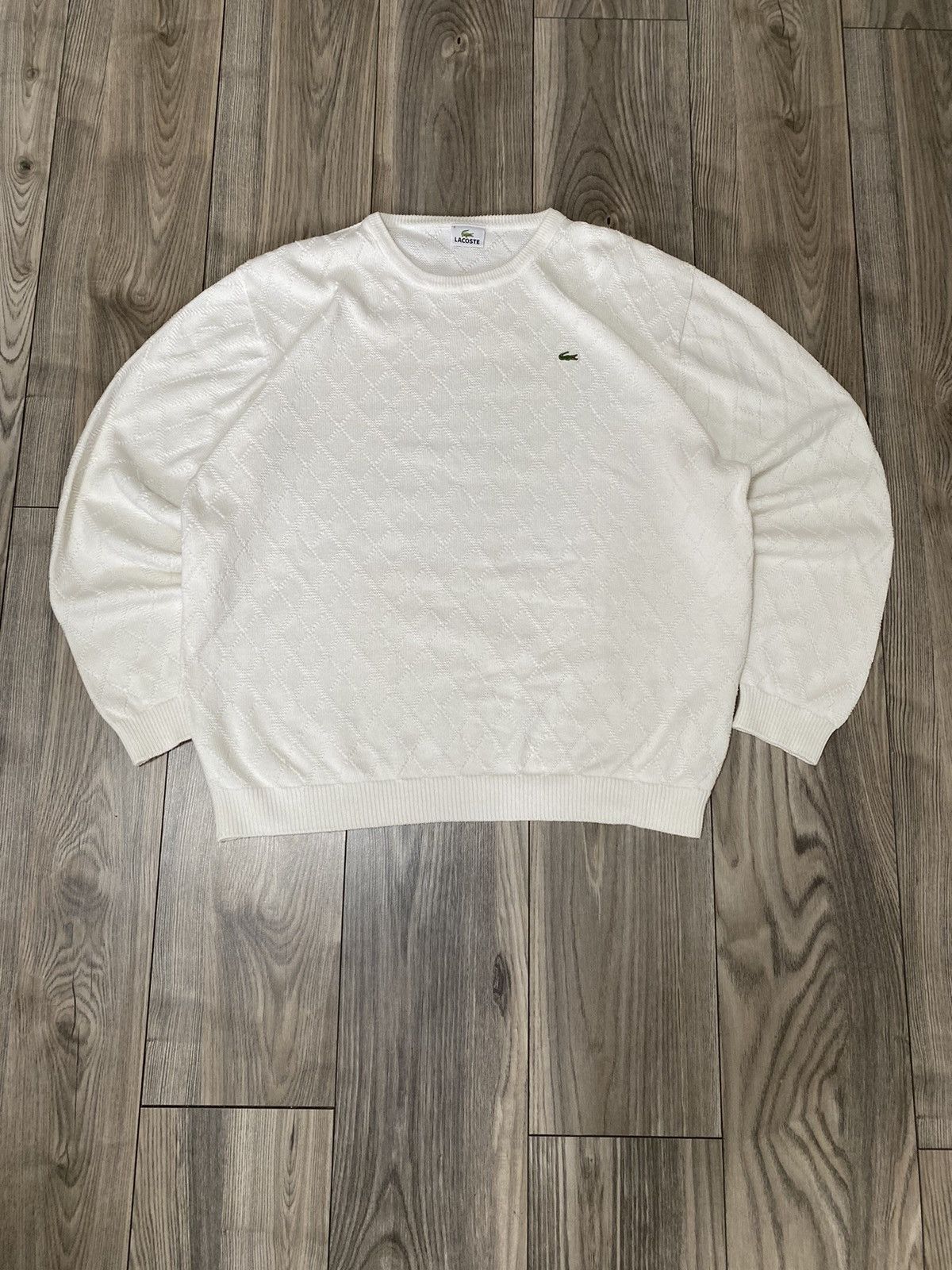 Lacoste Vintage Lacoste Crew Neck White Sweater Mens Size 8 Size US XXL / EU 58 / 5 - 1 Thumbnail