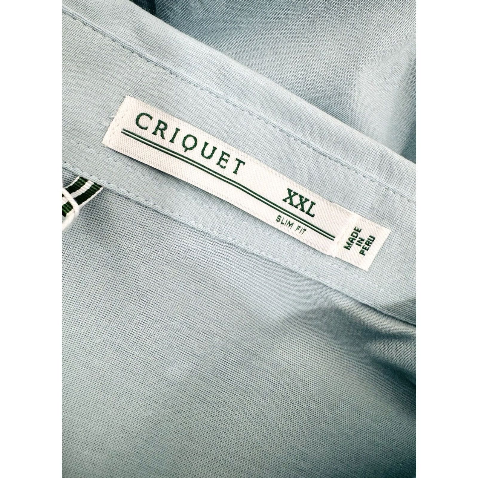 Vintage CRIQUET Polo Shirt - Slim Fit - Embroidered Logo - Golf - 2XL - Pale Greenish Blue - Mens Size US XXL / EU 58 / 5 - 5 Thumbnail