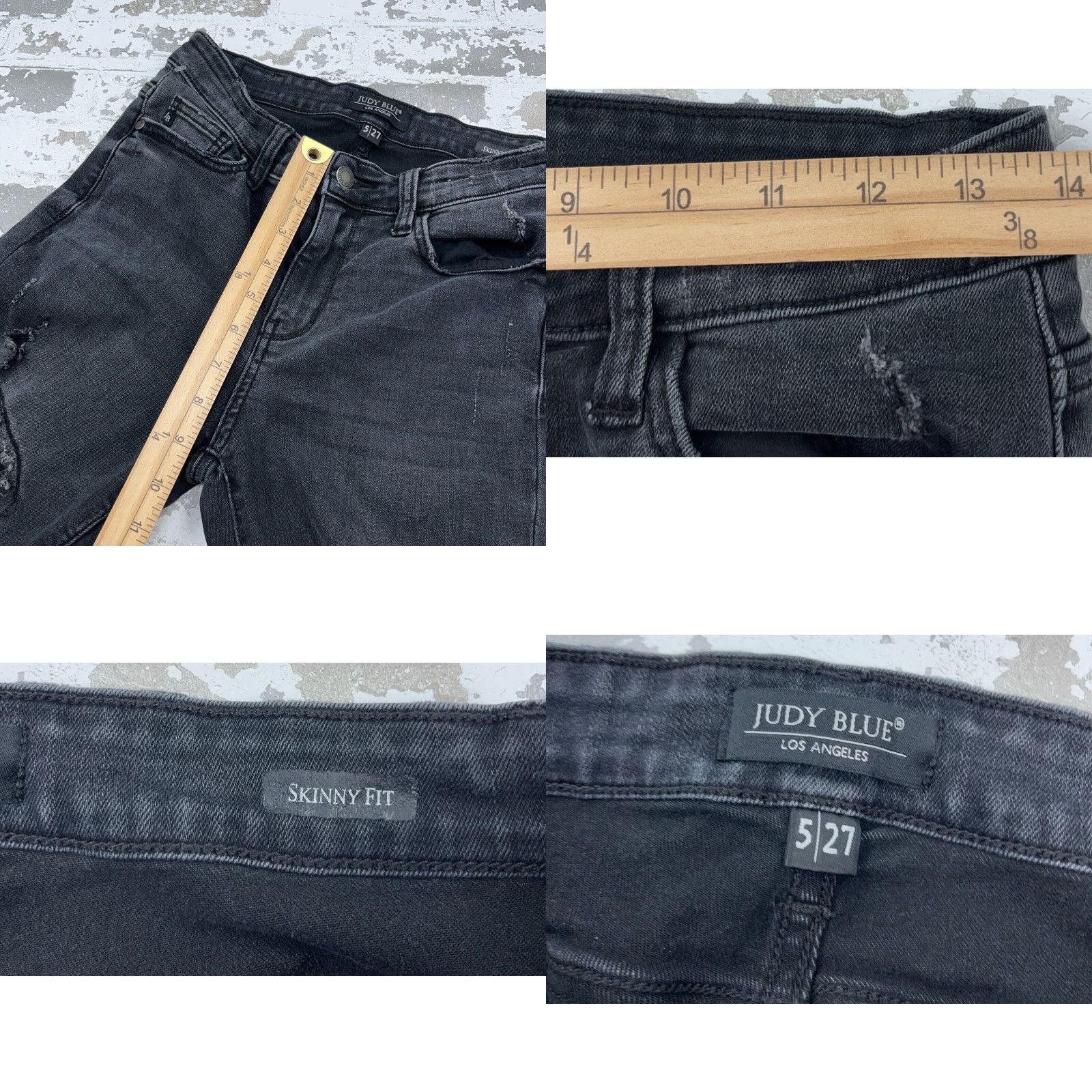 Vintage Judy Blue Jeans Women 5 27 Skinny Mid Rise Black Wash Distressed Comfort Pocket Denim Jeans Women 27in Regular Black Judy Blue Modern Classic Mens? Size 27" / US 4 / IT 40 - 8 Thumbnail