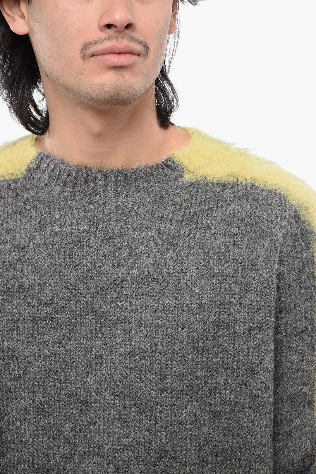 Jil Sander og1mm0625 Contrasting Bands Wool Sweater in Grey Size US L / EU 52-54 / 3 - 3 Thumbnail