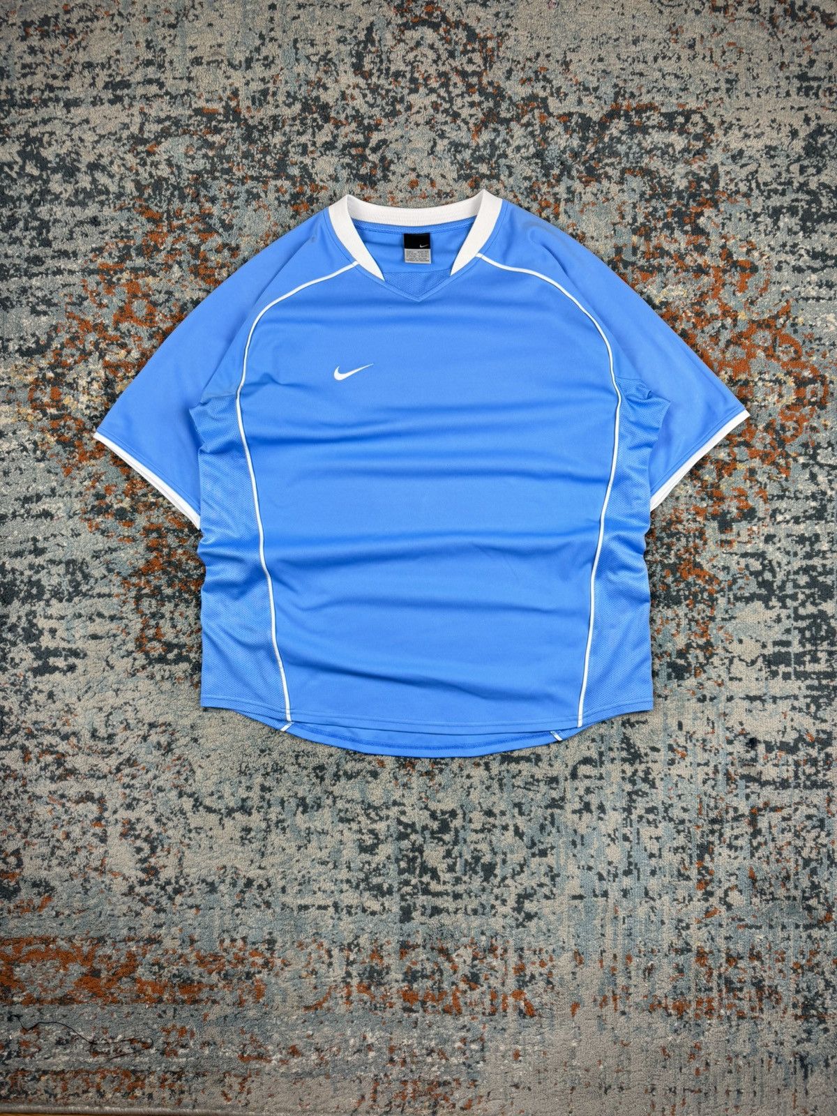 Nike × Vintage Vintage Y2K Nike soccer football blokecore jersey baby blue Size US XL / EU 56 / 4 - 1 Thumbnail