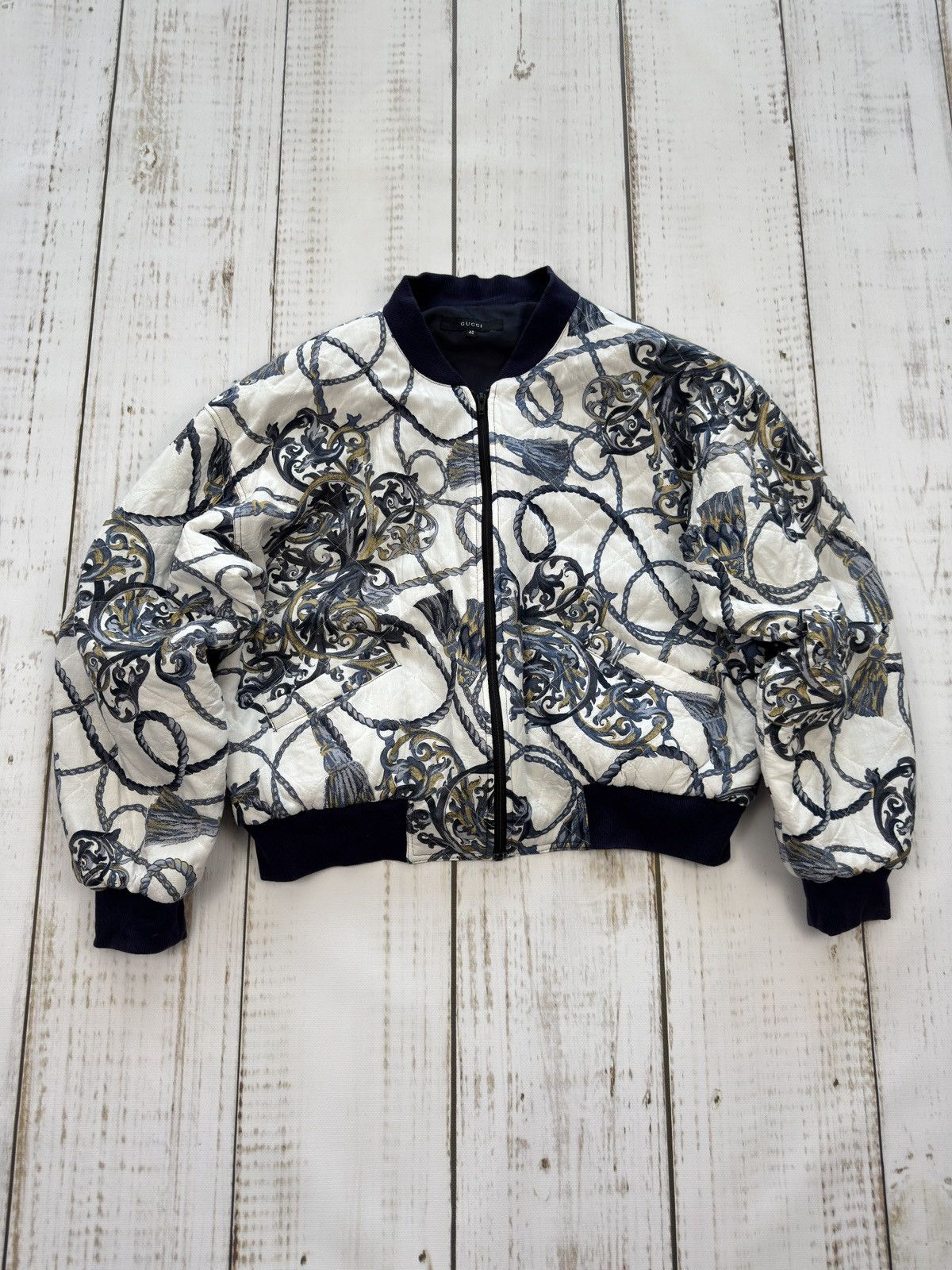 Gucci Gucci Vintage Bomber Jacket Patrerned Size L / US 10 / IT 46 - 2 Thumbnail