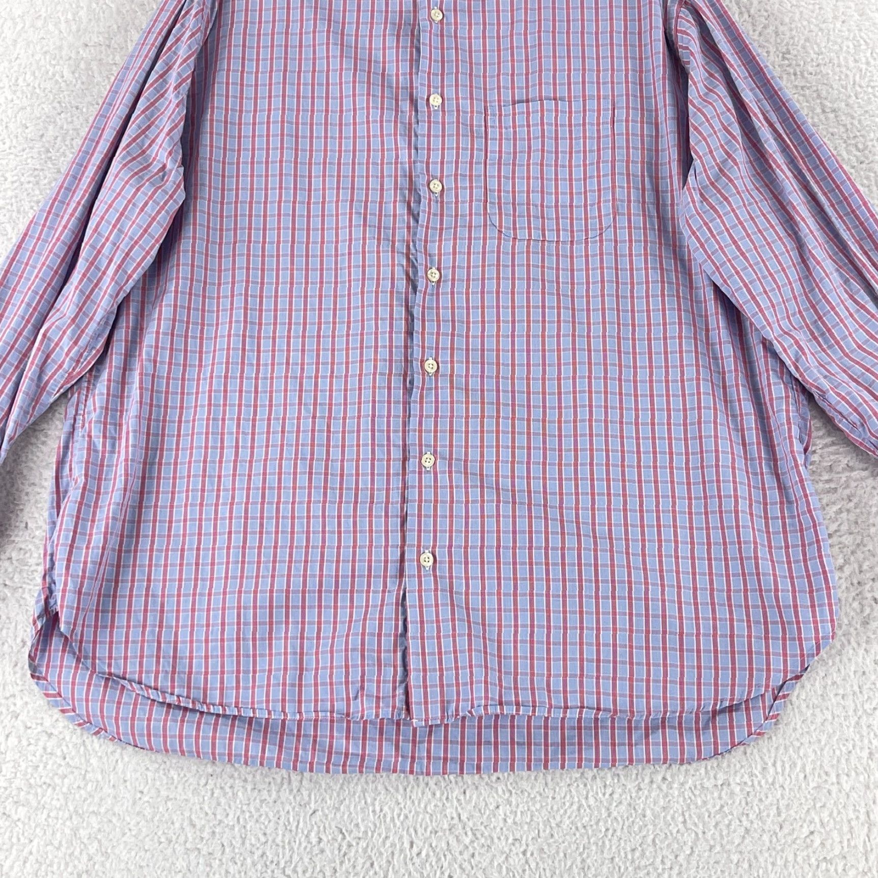 Vintage VINTAGE Gitman Bros. Button-Up Dress Shirt Mens XXL Blue Plaid Long Sleeve USA Size 48R - 5 Thumbnail