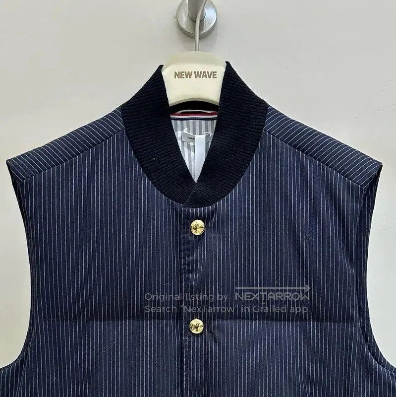 Thom Browne Thom Browne Men's Navy Striped Puffer Vest . Size US S / EU 44-46 / 1 - 3 Thumbnail