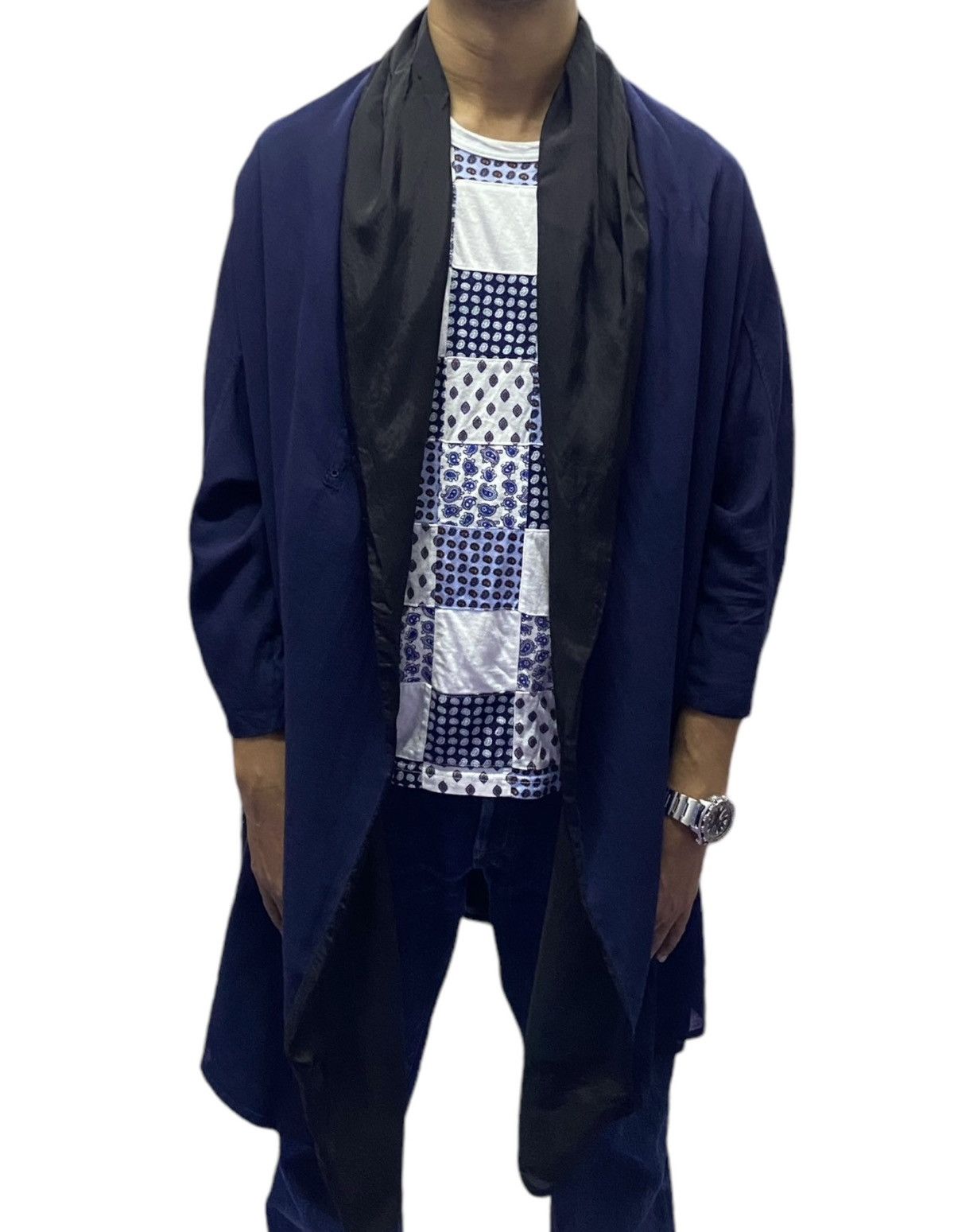 Y's × Yohji Yamamoto Y’s Yohji Yamamoto Navy Blue Cardigan Hoodie Size M / US 6-8 / IT 42-44 - 3 Thumbnail