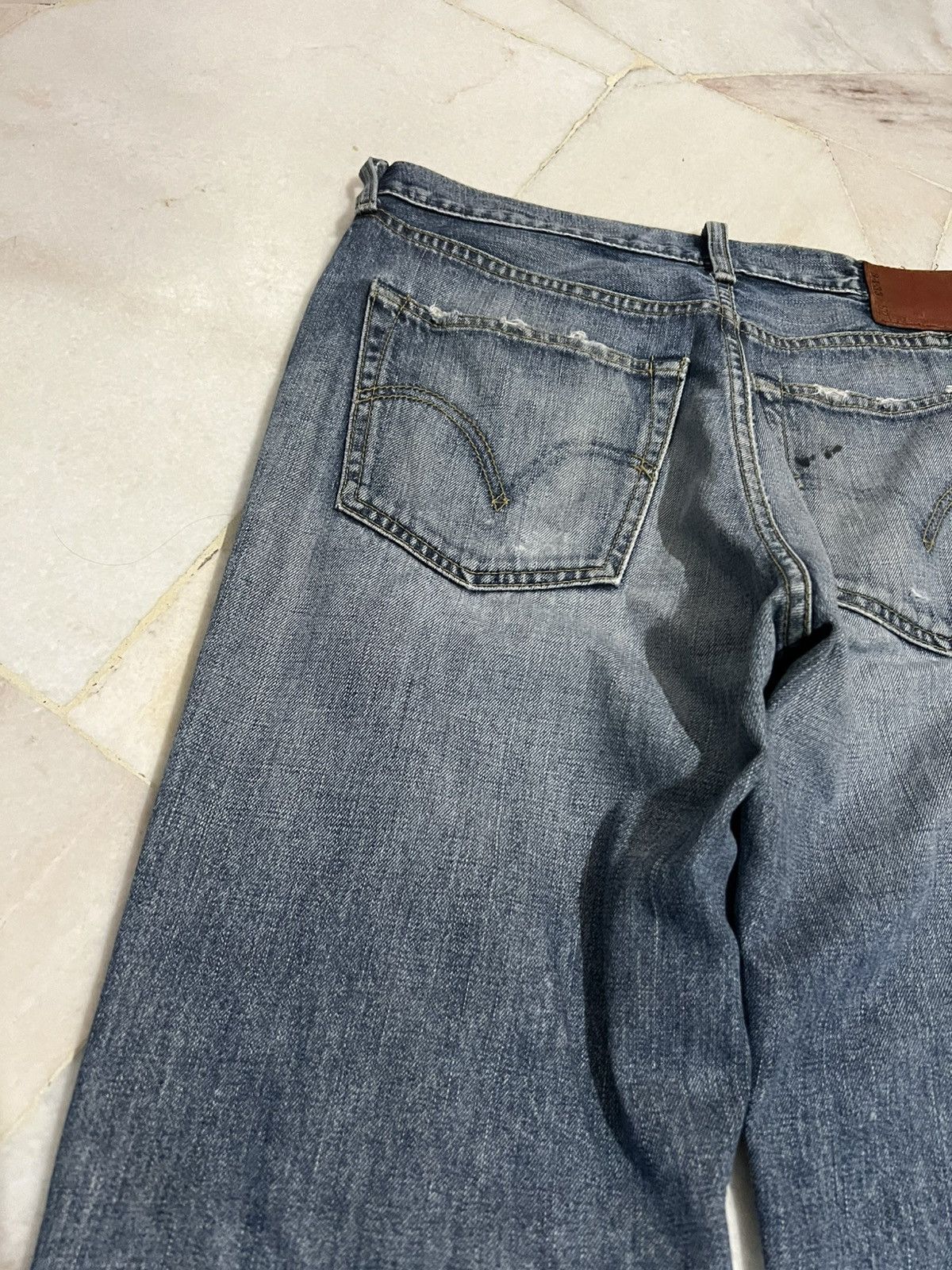 Levi's × Levi's Vintage Clothing 🌈Vintage Levis 502 Distress Light Wash Jean Japan Size US 32 / EU 48 - 11 Thumbnail