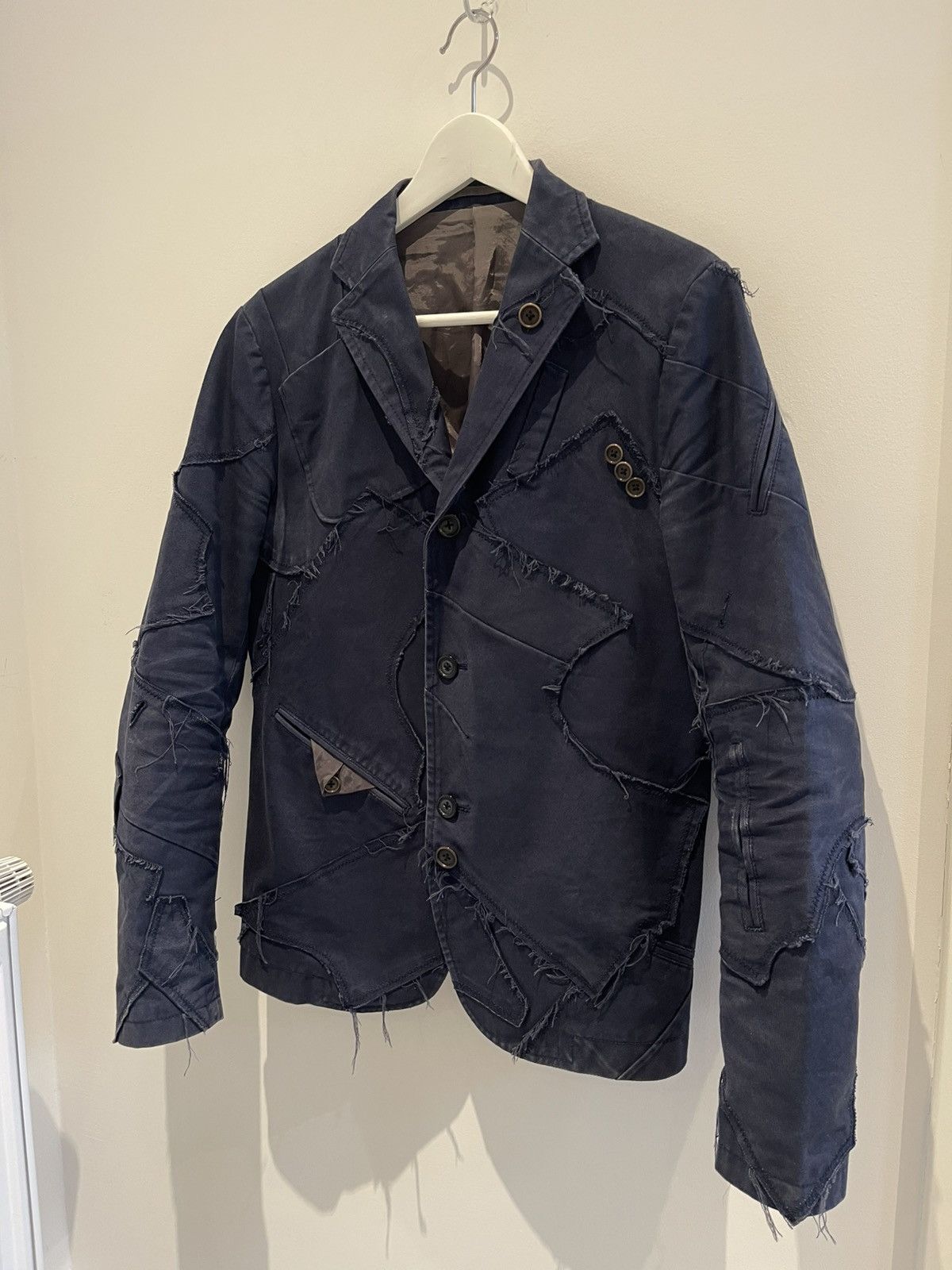 Kolor Kolor SS11 Navy Raw Edges Reconstructed Blazer Size US S / EU 44-46 / 1 - 4 Thumbnail