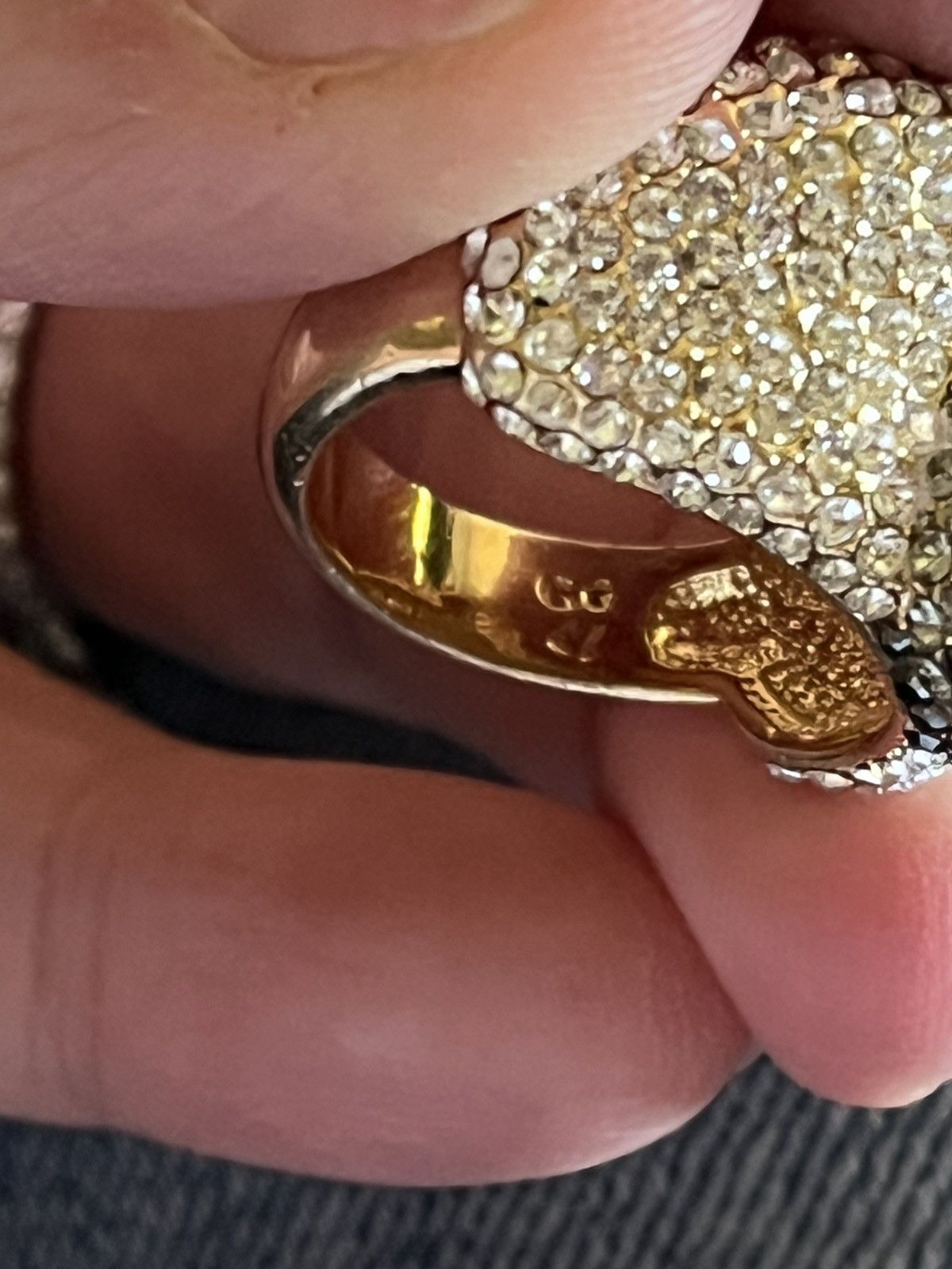 Other Leopard Pave Rhinestone Cocktail Ring Size 7 Signed GG Size ONE SIZE - 4 Thumbnail