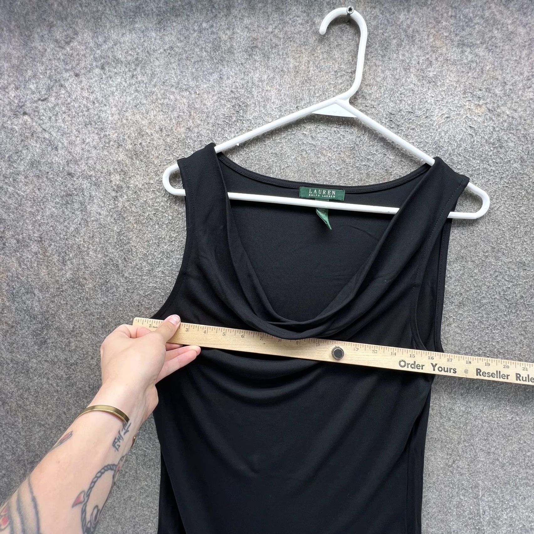 Ralph Lauren Lauren Ralph Lauren Tank Top Womens Medium Black Cowl Neck Sleeveless Jersey Size M / US 6-8 / IT 42-44 - 3 Thumbnail