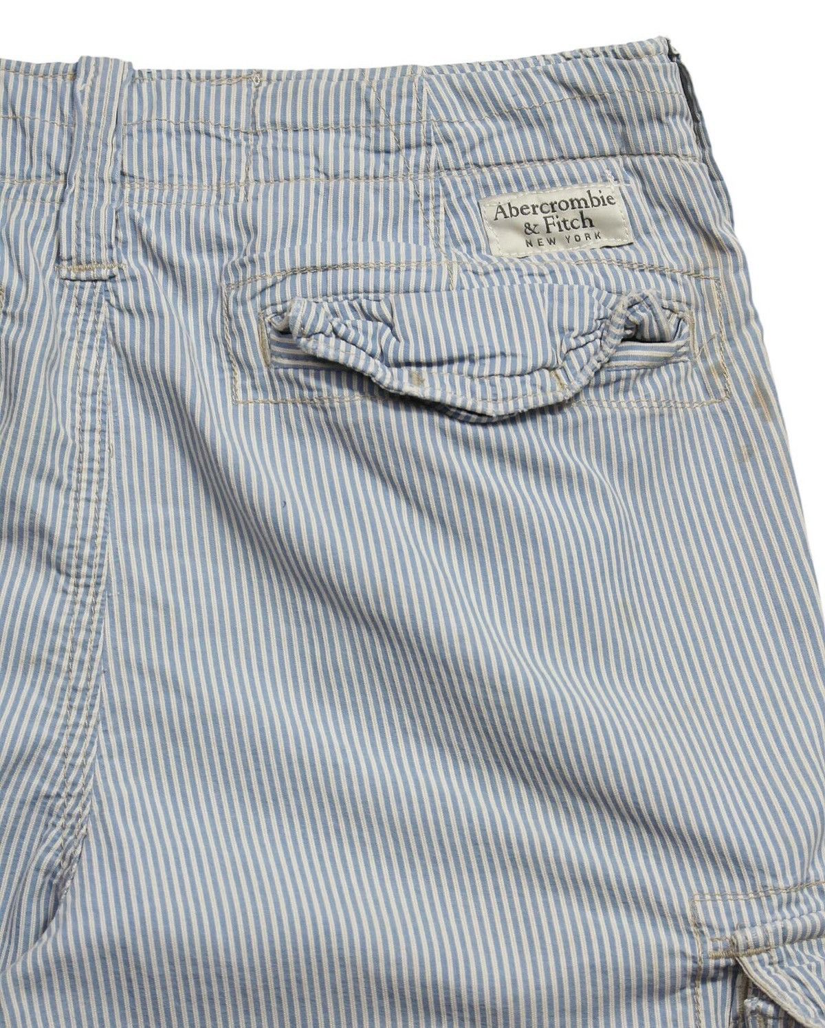 Abercrombie & Fitch × Designer × Vintage 2000S ABERCROMBIE & FITCH STRIPES HEAVY CARGO SHORTS Size US 30 / EU 46 - 6 Thumbnail