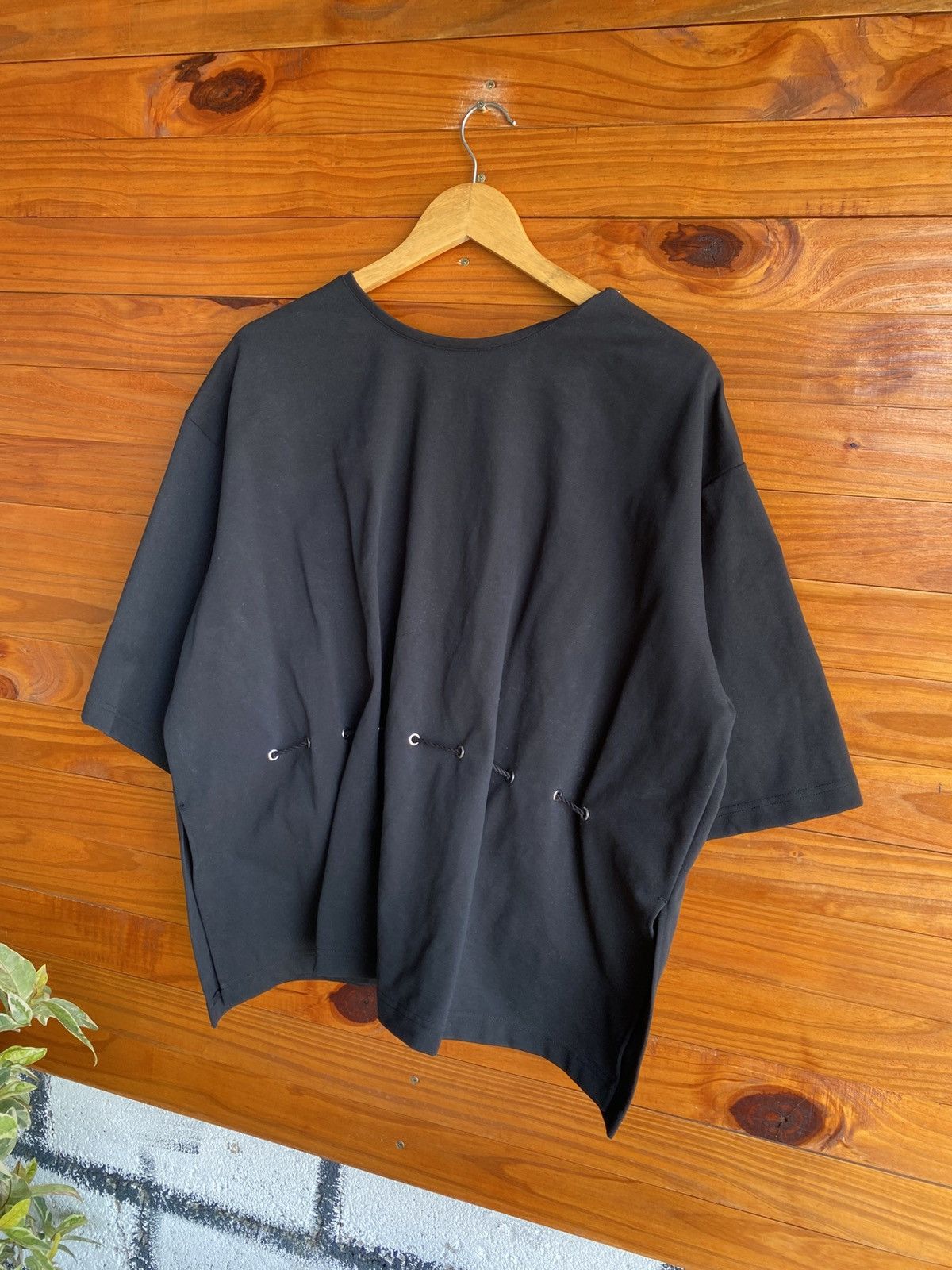 Japanese Brand RITO Japanese Minimalist Black Oversized BoxyTop Corset Back Size US S / EU 44-46 / 1 - 8 Thumbnail