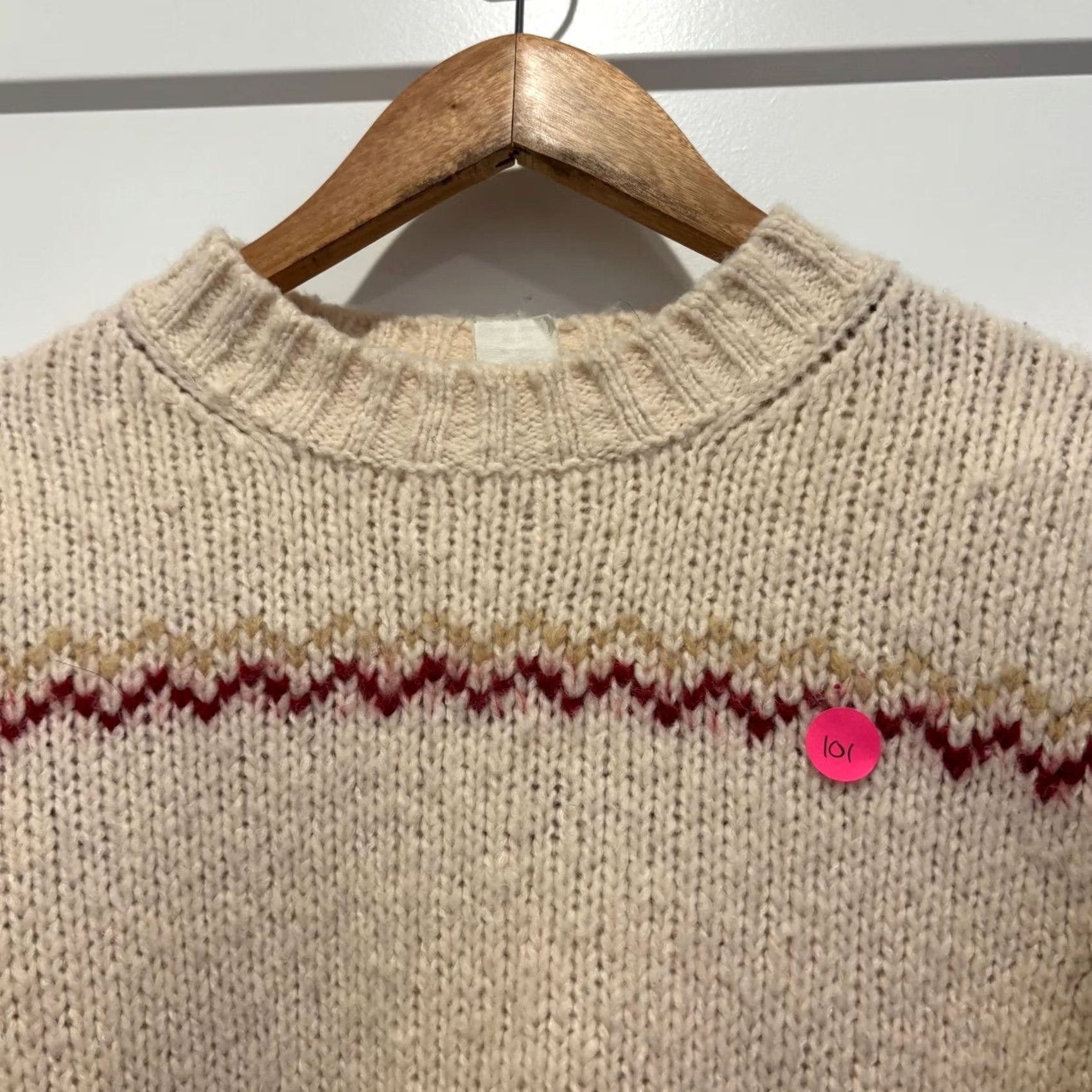 J.Crew J.Crew VTG Womens Wool Mohair Blend Fair Isle Crewneck Sweater Cream Red Medium Size M / US 6-8 / IT 42-44 - 2 Thumbnail