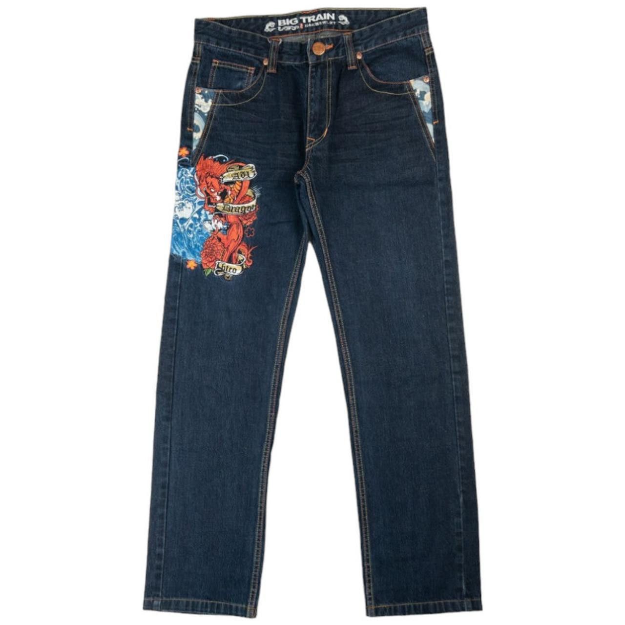 Other Vintage BigTrain Embroidered Dragon Japanese Denim Jeans W32 Size US 32 / EU 48 - 2 Thumbnail