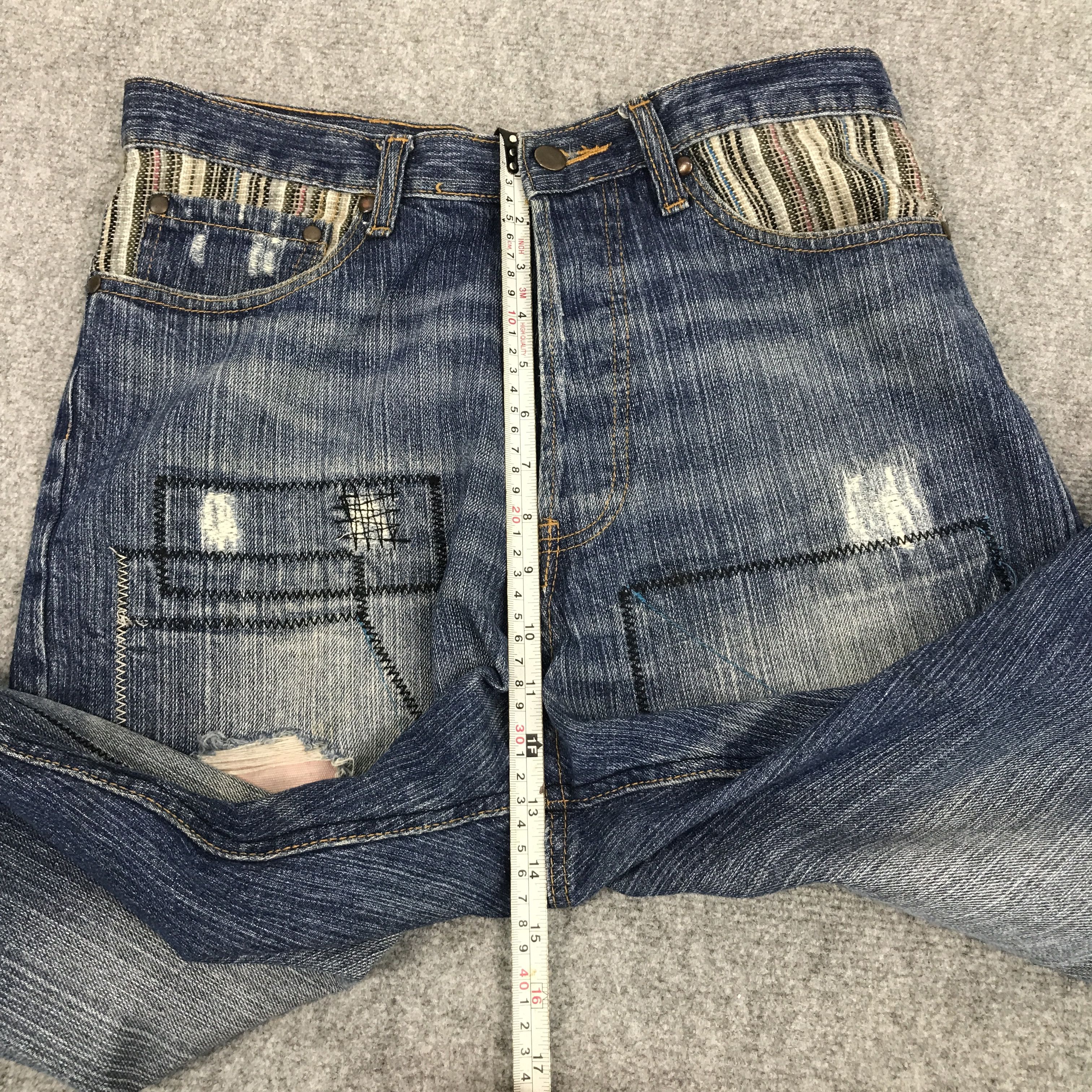 Japanese Brand JAPAN DECOMP PATCHWORK DESIGN DISTRESSED JEAN Size US 31 - 4 Thumbnail