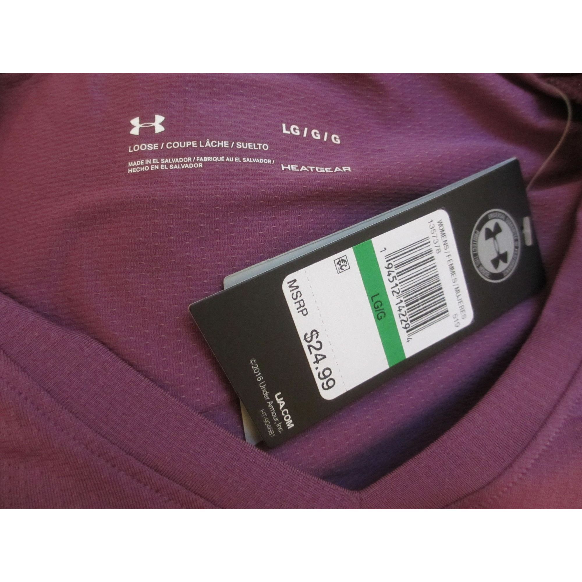 Under Armour Under Armour HeatGear Loose Fit Purple V-Neck Short Sleeve W Size L / US 10 / IT 46 - 7 Thumbnail