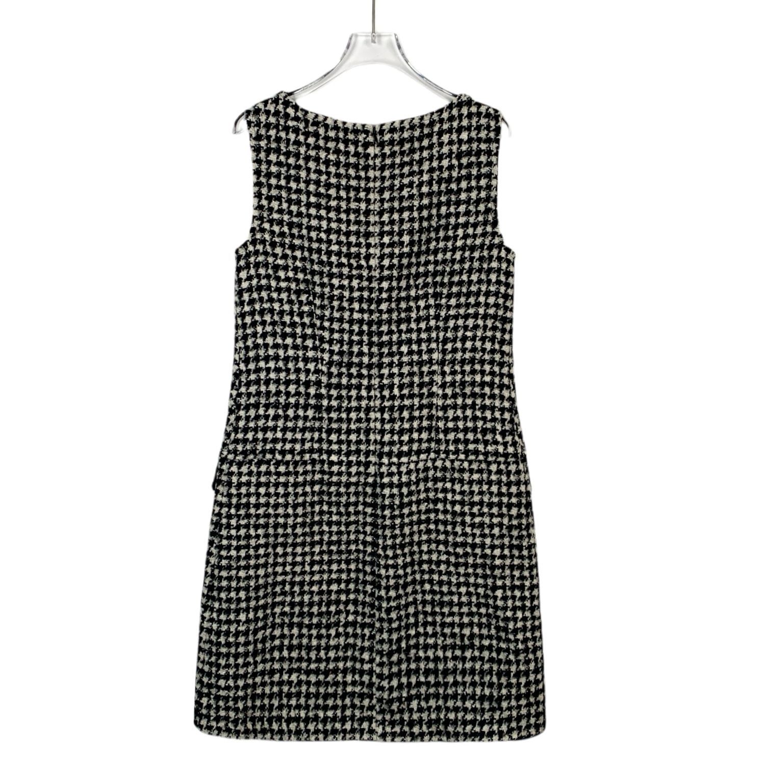 Max Mara MaxMara Black Houndstooth Sleeveless Dress (Size 42) Size M / US 6-8 / IT 42-44 - 6 Thumbnail