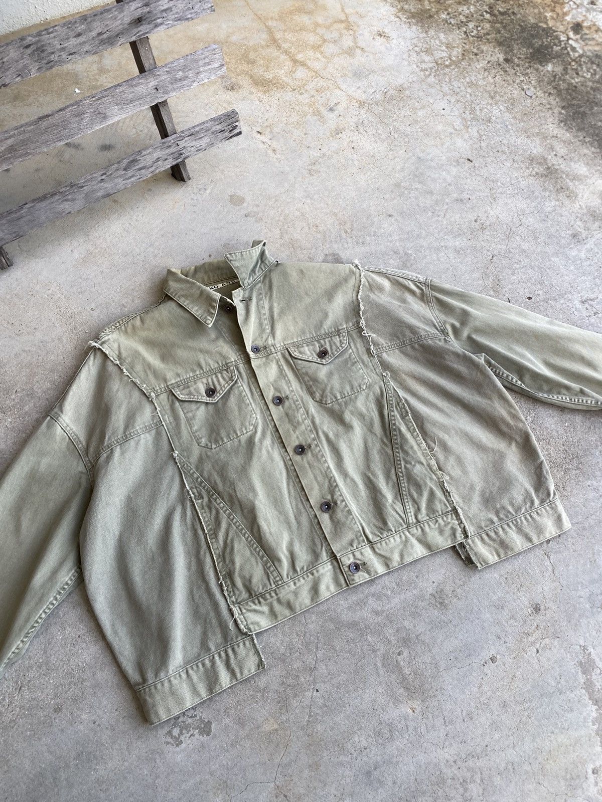 Japanese Brand Niko and…Distressed trucker jacket look like margiela design Size US XL / EU 56 / 4 - 2 Thumbnail