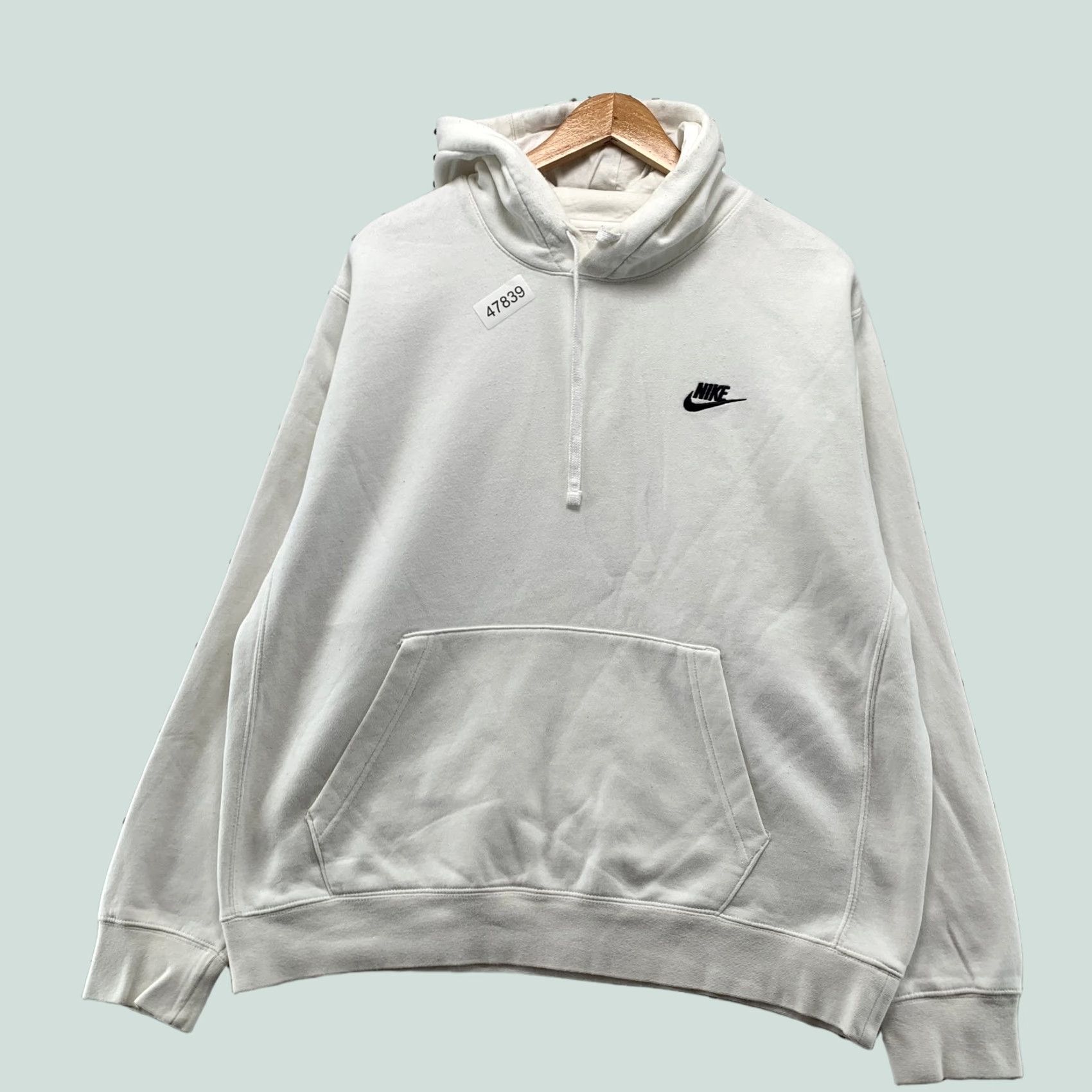 Nike Nike Essential Hoodie Sweatshirt Mens Large White Fleece Hooded Swoosh Pullover Size US L / EU 52-54 / 3 - 1 Thumbnail