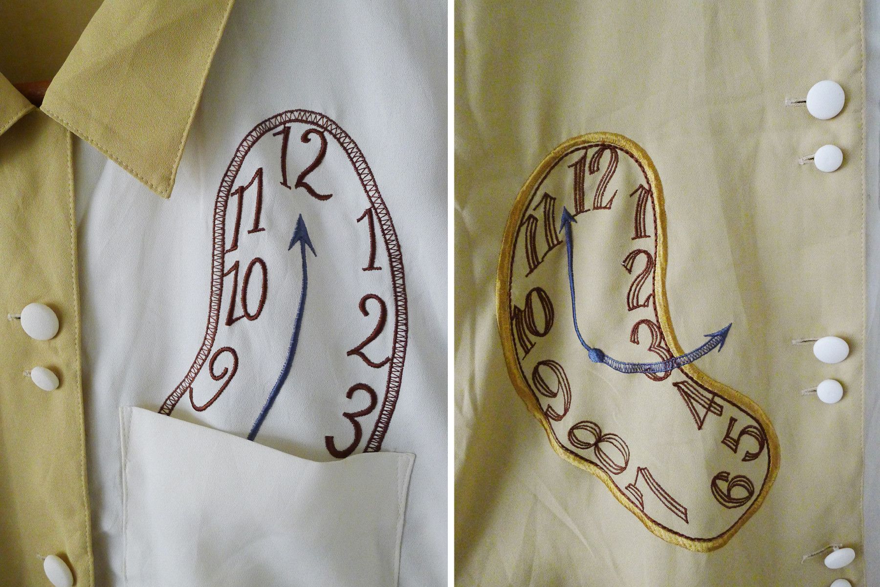 Vintage Salvador Dali Style, The Persistence of Memory baroque shirt Size M / US 6-8 / IT 42-44 - 9 Thumbnail