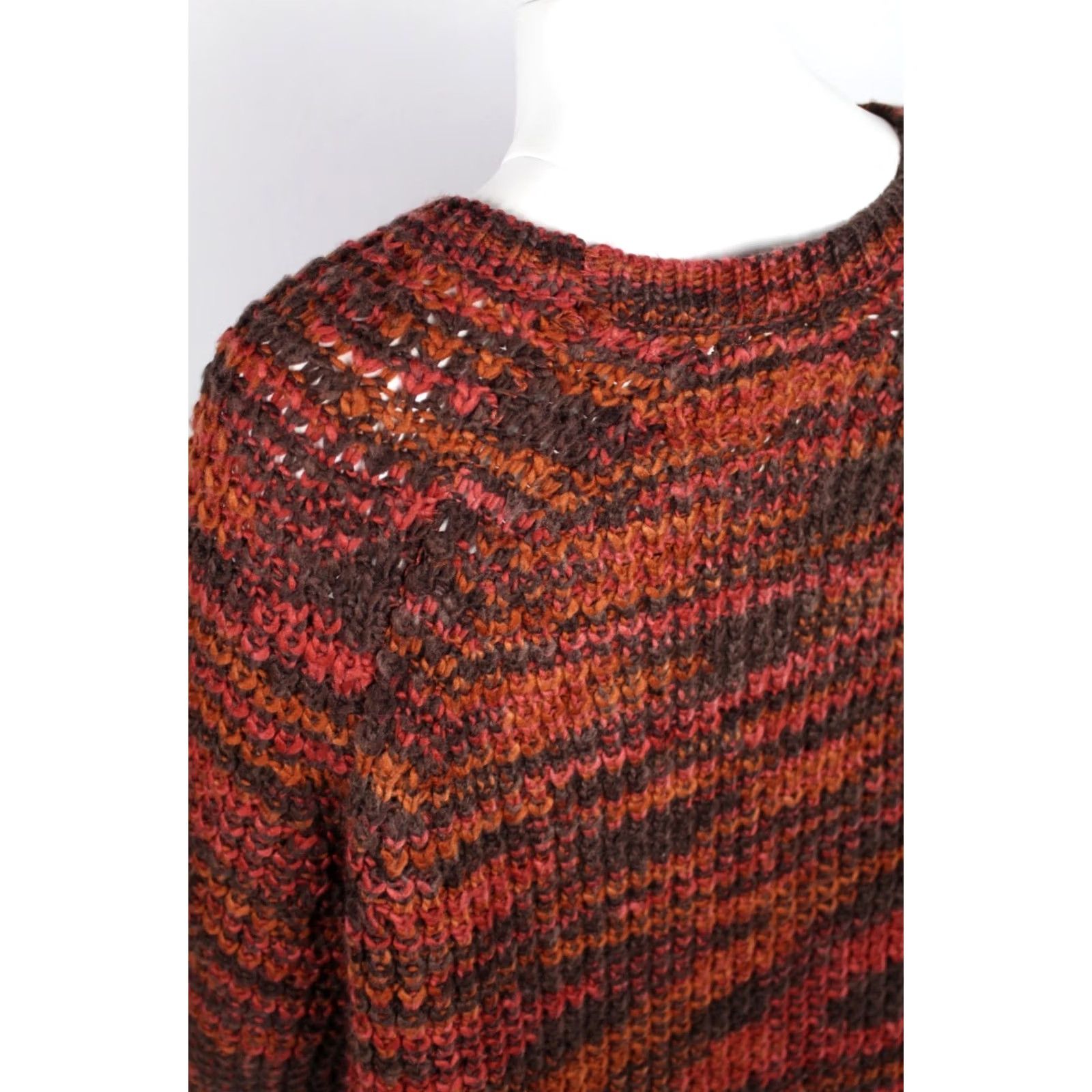 Vintage Cotton & Rye Women's Sweater Cable Knit Tassels Western XXL Fall Brown Red Size XXL / US 16-18 / IT 52-54 - 3 Thumbnail