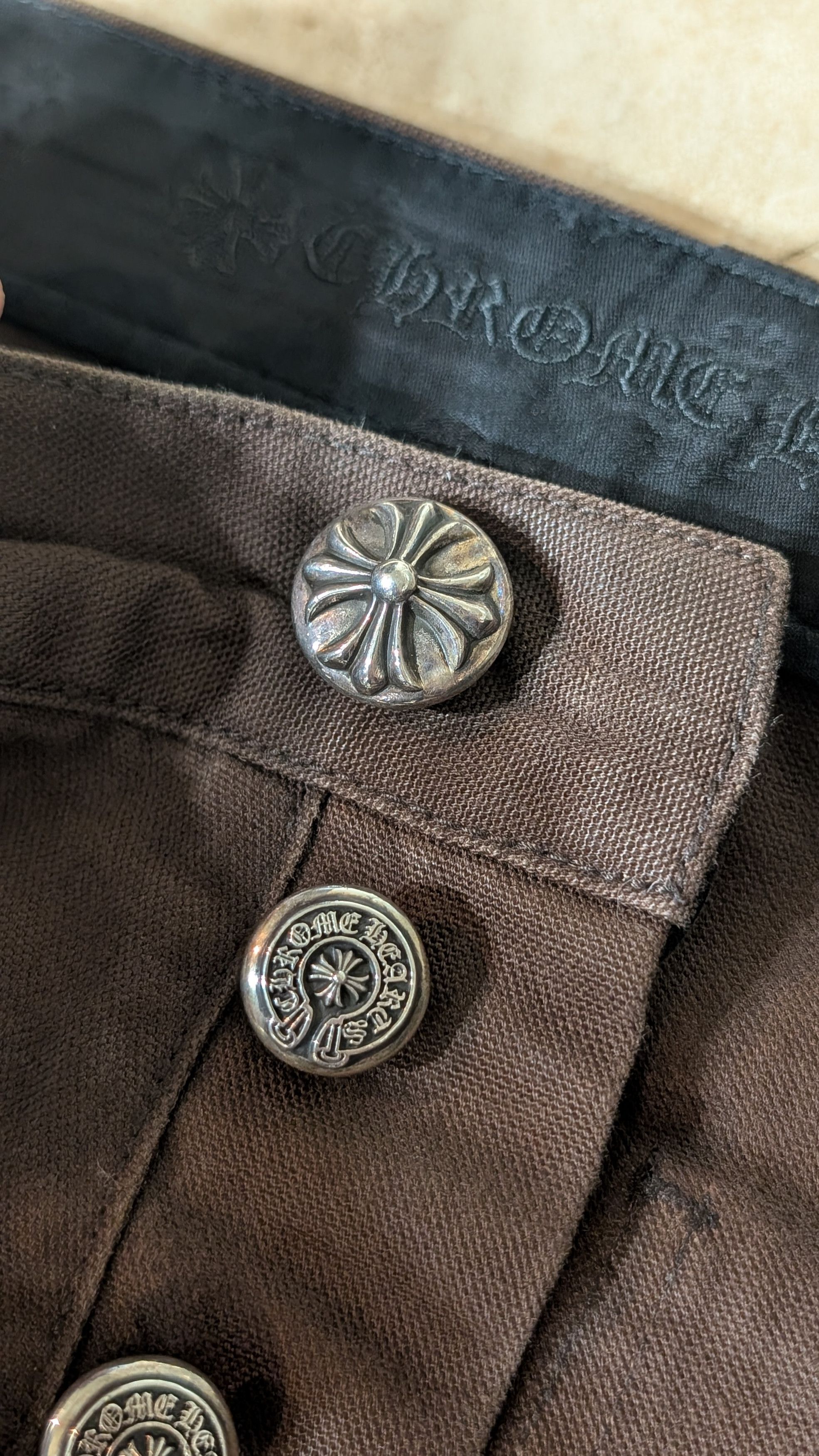 Chrome Hearts Brown Double Knee Cross Patch Carpenter Pants Size US 34 / EU 50 - 4 Thumbnail