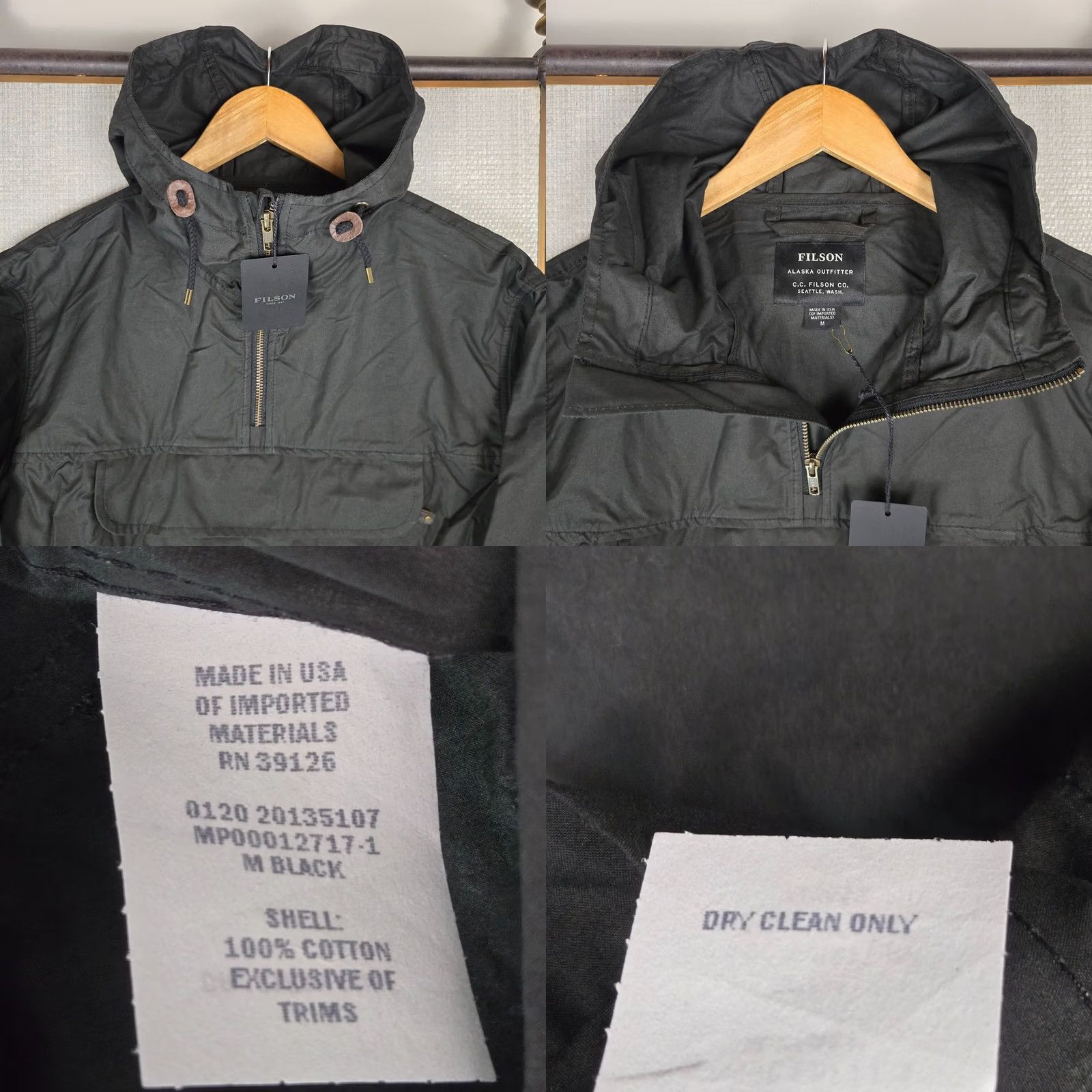Filson VINTAGE Filson Womens Deck Jacket Hooded Oilskin Waxed Black Medium USA Size M / US 6-8 / IT 42-44 - 10 Thumbnail