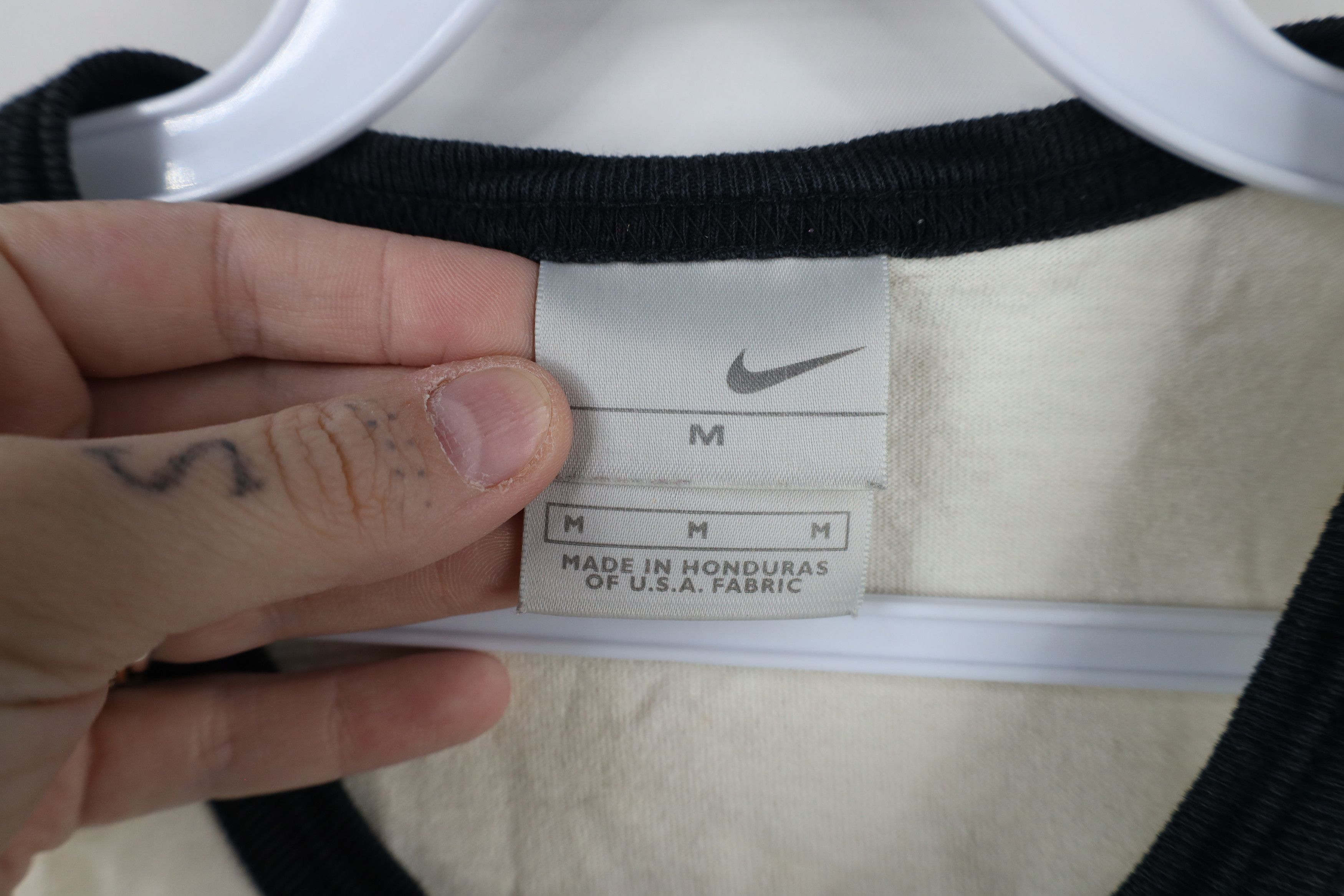 Nike × Vintage Vintage Nike Air Travis Scott Big Swoosh Ringer T-Shirt Size US M / EU 48-50 / 2 - 9 Thumbnail