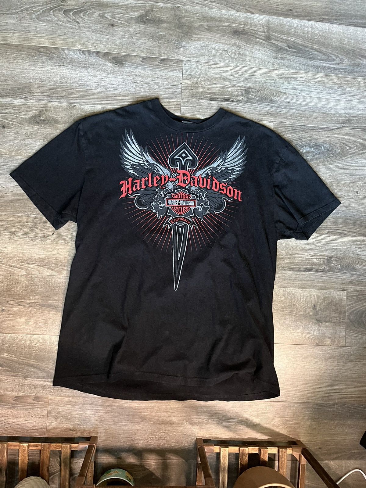 Harley Davidson × Vintage HARLEY DAVIDSON WINGS N DAGGER‼️ Size US XXL / EU 58 / 5 - 2 Thumbnail
