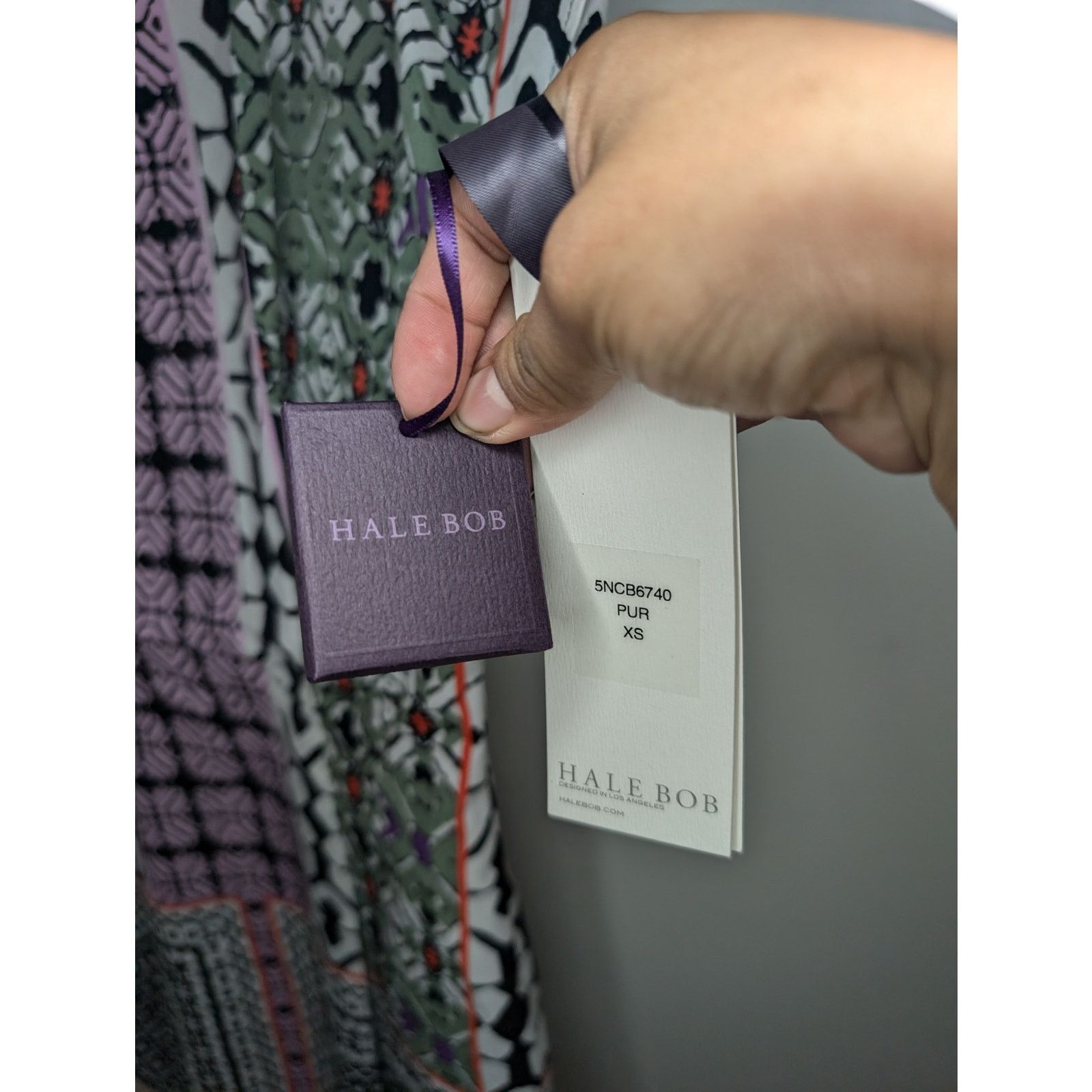 Other Hale Bob Natalya Crepe De Chine Dress Purple Boho Size XS / US 0-2 / IT 36-38 - 7 Thumbnail