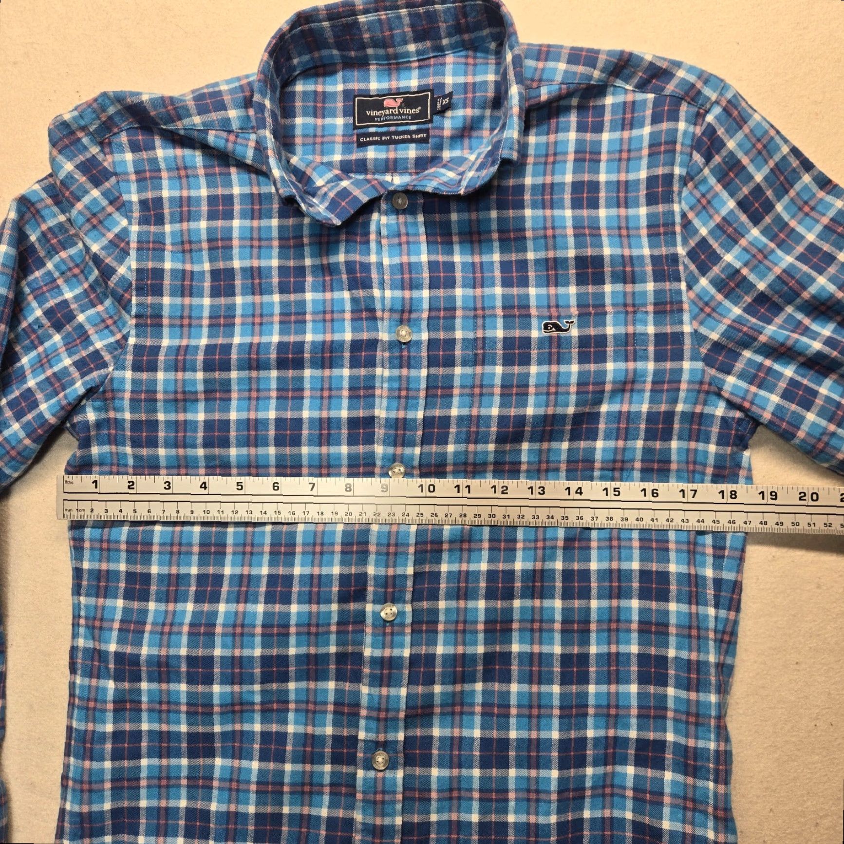 Vineyard Vines Vineyard Vines Shirt Blue Plaid Performance Button Up Adult Men's XS Extra Small Size US XS / EU 42 / 0 - 4 Thumbnail