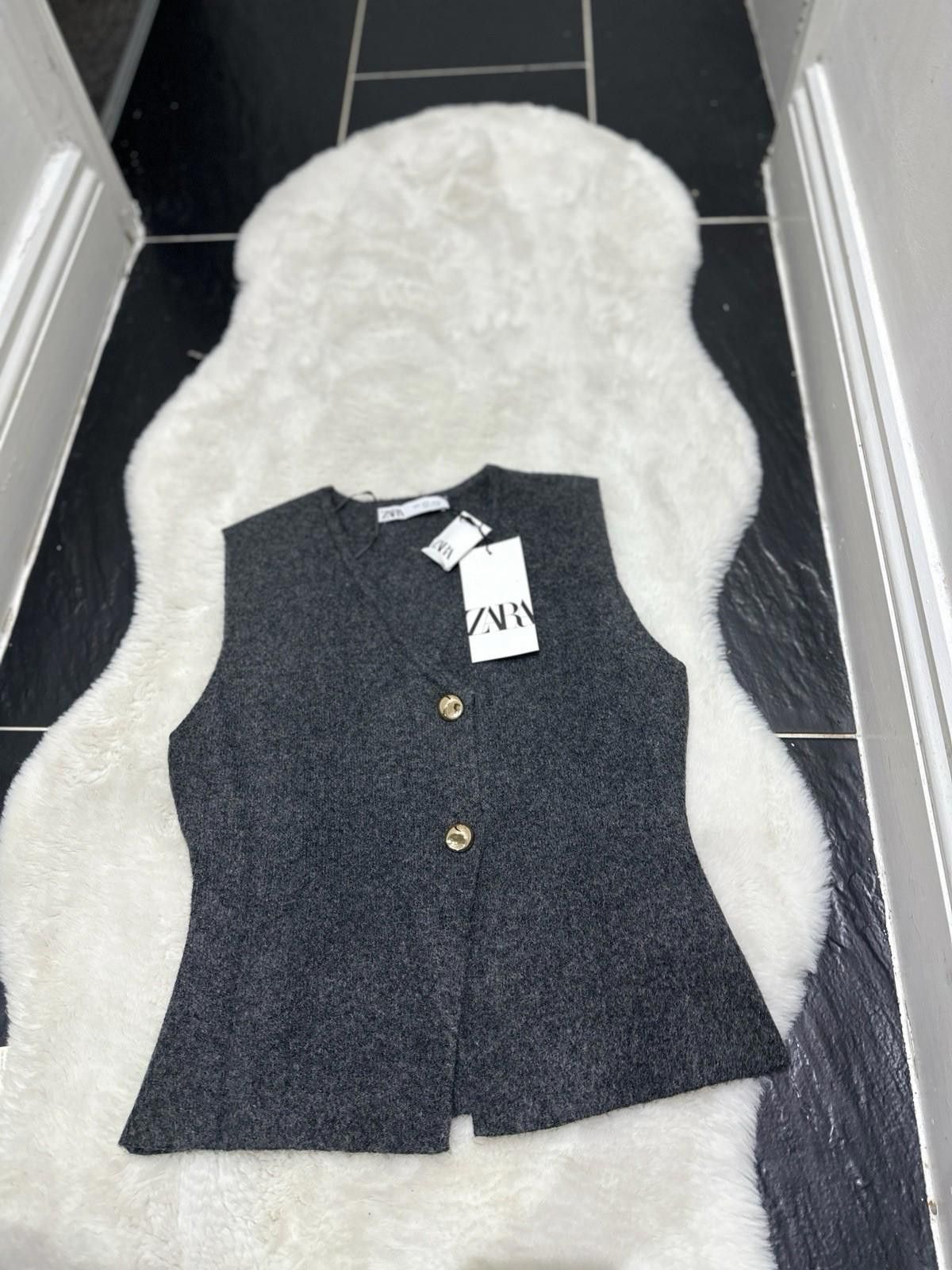 Zara Zara grey waistcoat BNWT Size S / US 4 / IT 40 - 2 Thumbnail