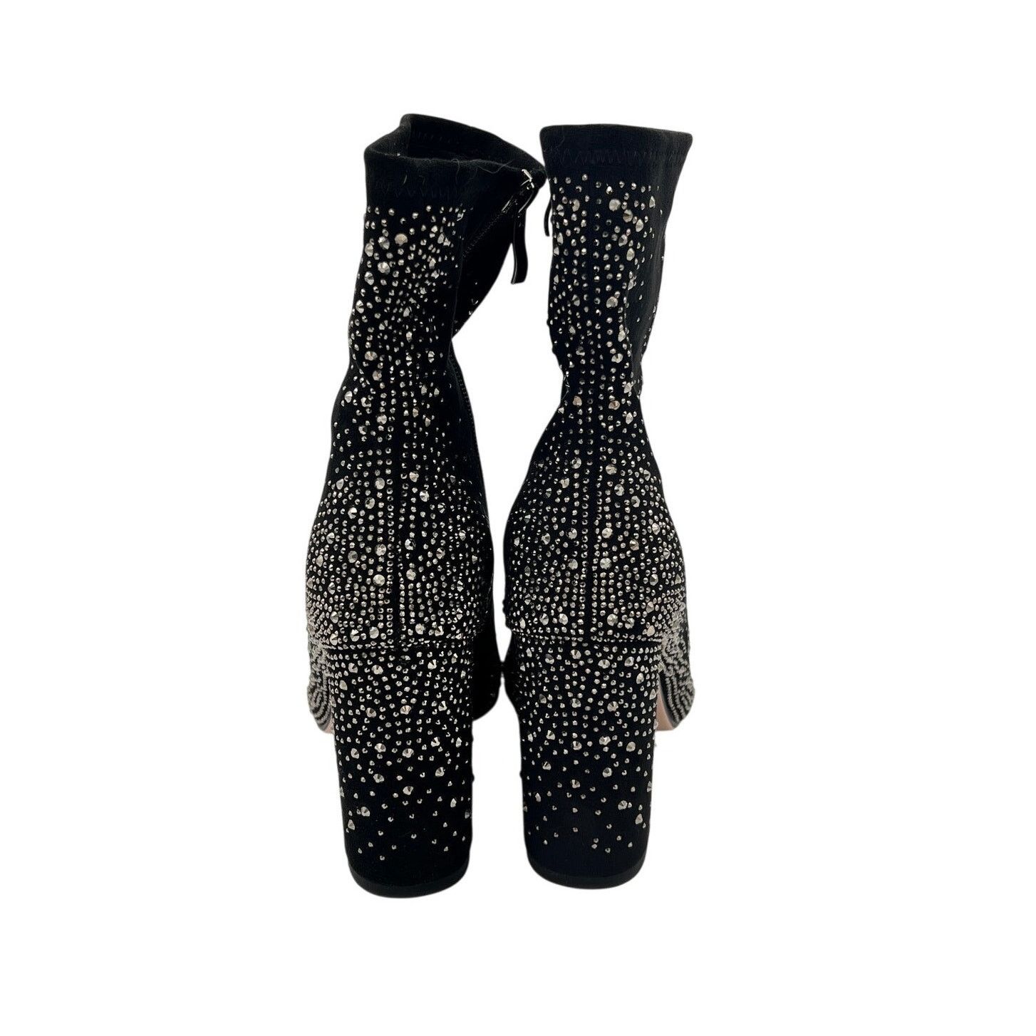 Other ISNOM Black Rhinestone Pointed Toe Boots 3.5” Block Heel 6 Size US 6 / IT 36 - 3 Thumbnail