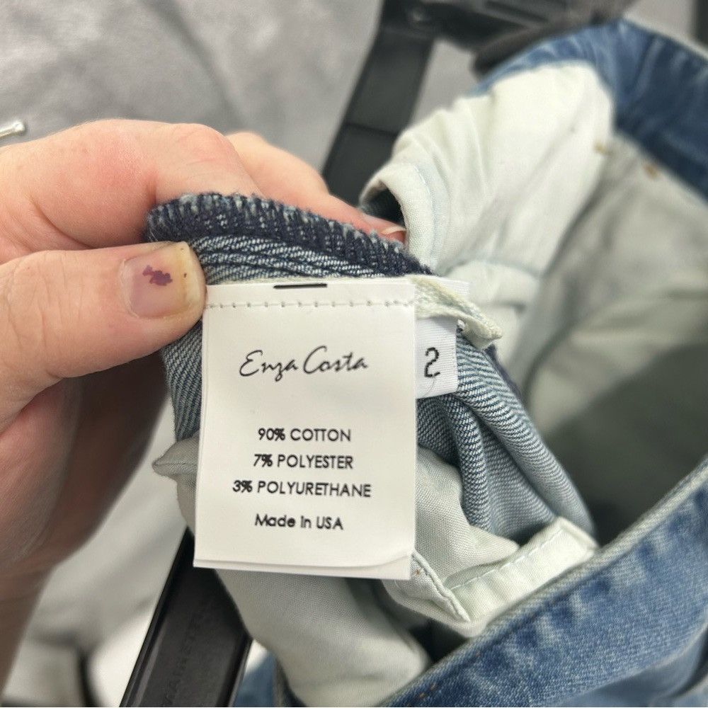 Enza Costa ENZA COSTA SOFT TOUCH FRONT SLIT DENIM JEAN SKIRT WOMENS Size 29" - 3 Thumbnail