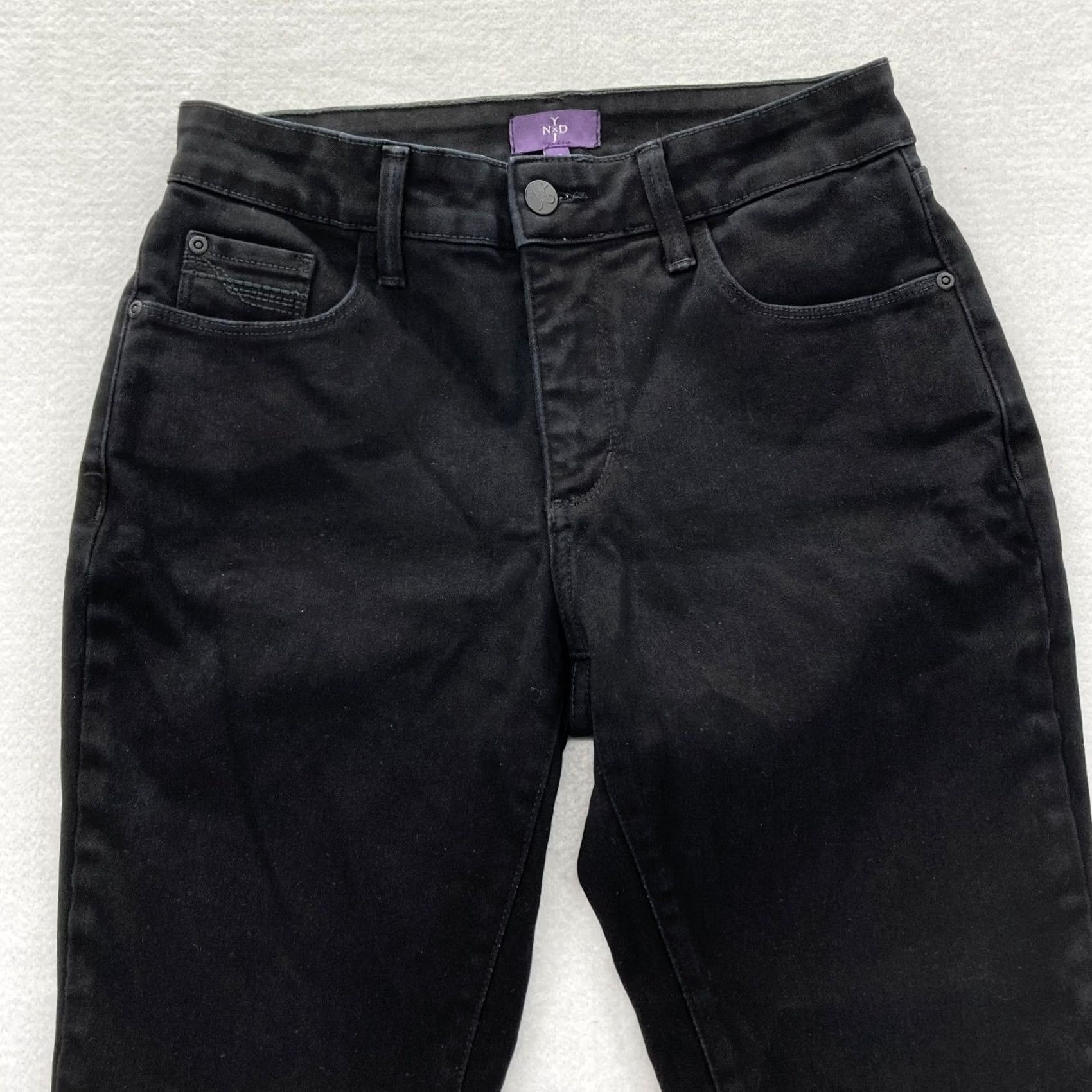 NYDJ NYDJ Jeans Women's 6P Petite Black Stretch Denim Legging Jegging Mid Rise Pants Size 28" / US 6 / IT 42 - 2 Thumbnail