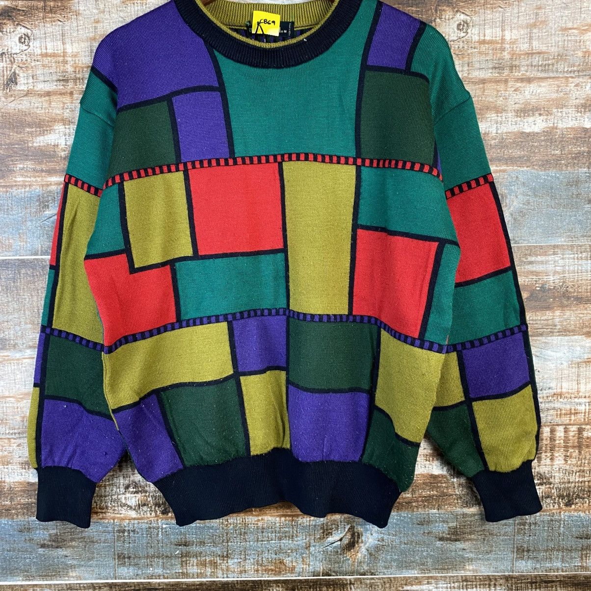 Japanese Brand DL Viesten made in japan checkered Multicolor Knitwear #C869 Size US M / EU 48-50 / 2 - 6 Thumbnail