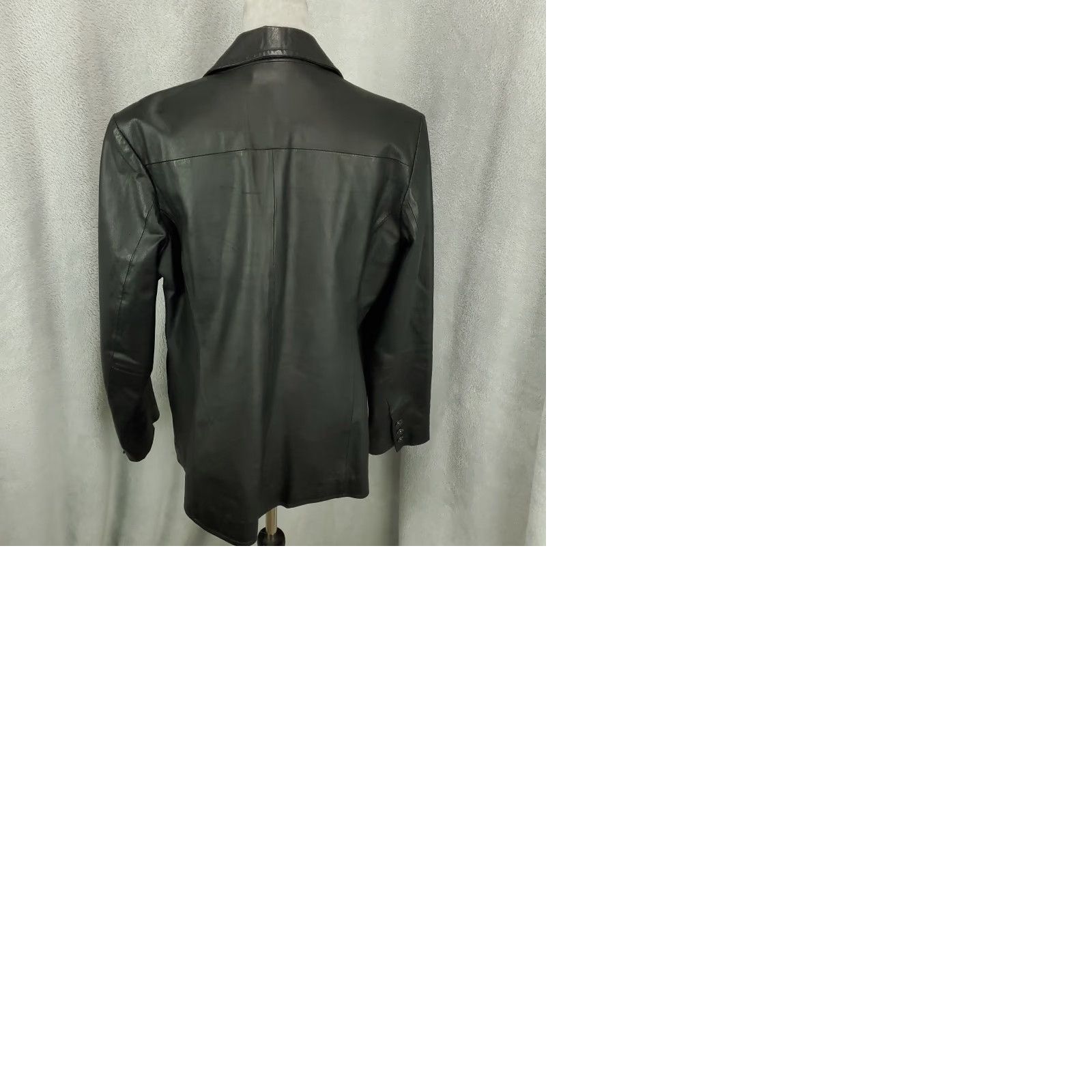 Denim & Co. Denim & Co. Jacket Womens Large Black Leather Blazer Mid-Length Lined Pockets Zipper Casual Size L / US 10 / IT 46 - 9 Thumbnail