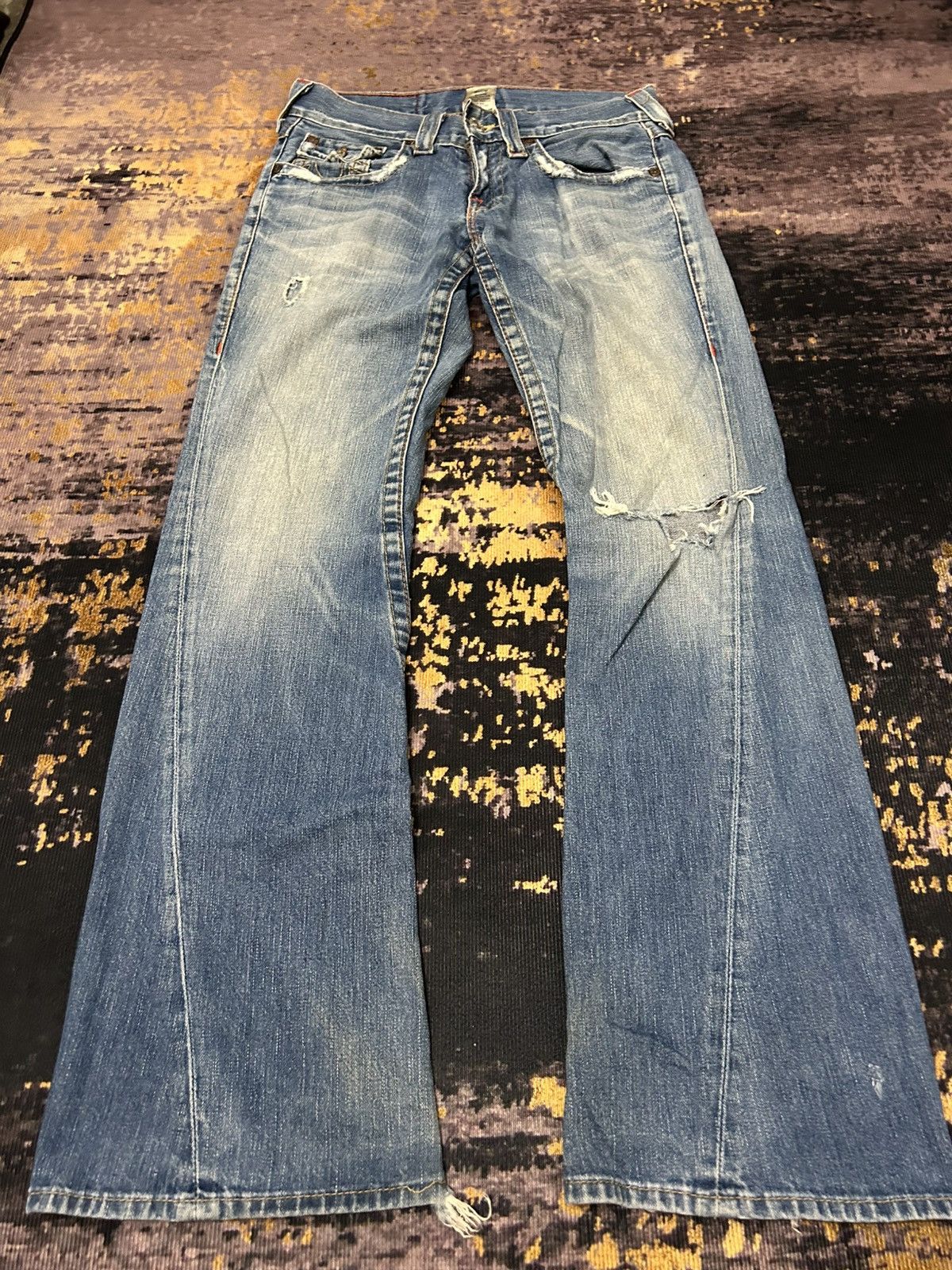 True Religion Vintage True Religion Distressed Flare Jeans Size US 31 - 5 Thumbnail