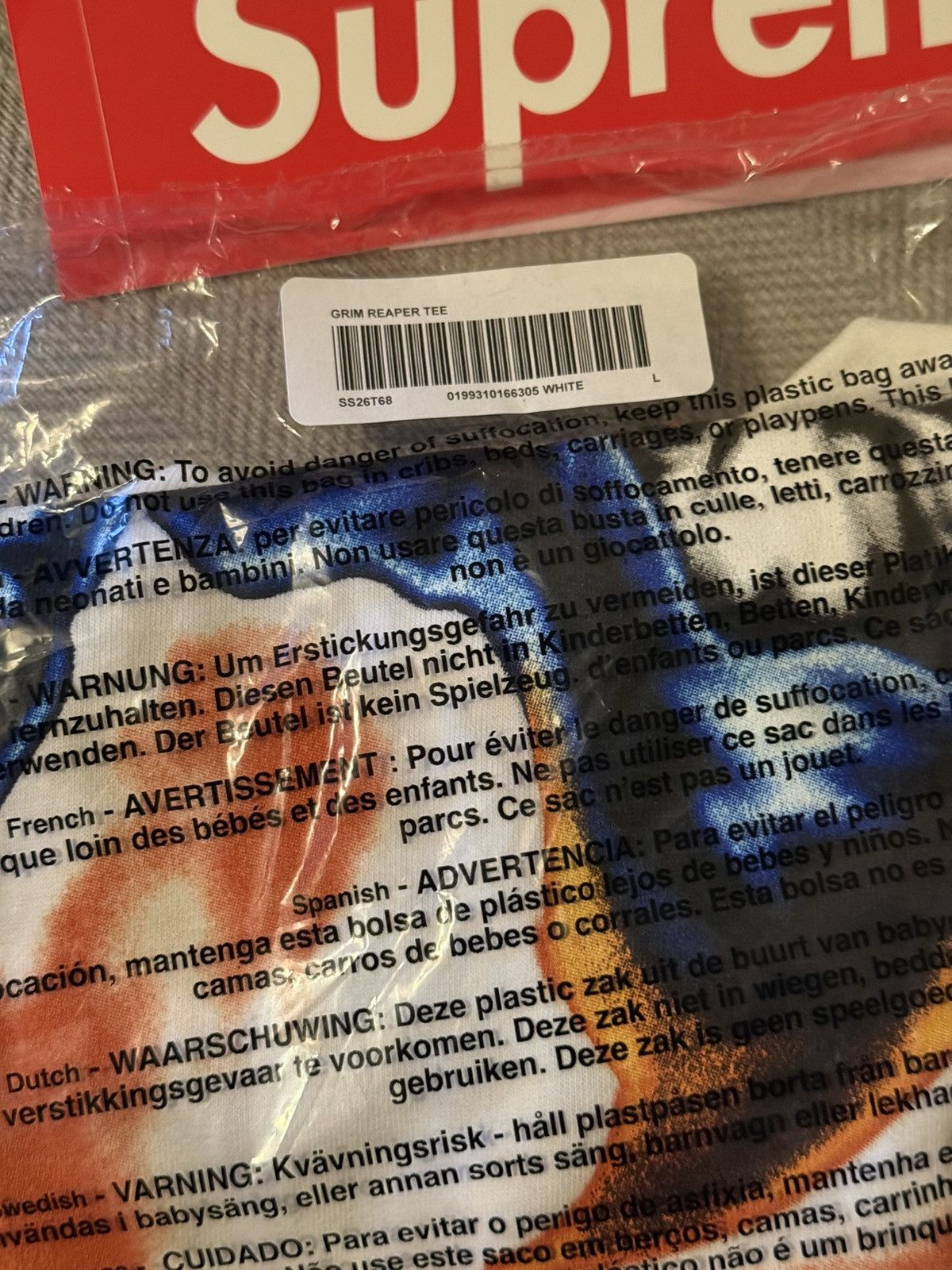 Supreme Supreme Grim Reaper Tee L SS26 Size US L / EU 52-54 / 3 - 3 Thumbnail