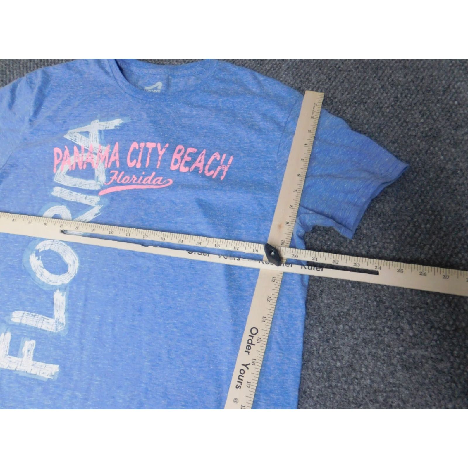 Vintage Surf Style Mens T-Shirt Short Sleeve Crew Neck Blue Cotton City Logo L Large Size US L / EU 52-54 / 3 - 4 Thumbnail