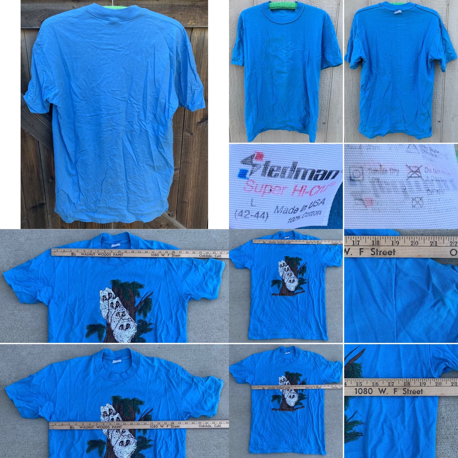 Vintage VINTAGE Who’s Hoo in Yosemite t-shirt Owl Owls Blue L 42-44 Men Shirt Size L Graphic Print Yosemite 90s Nature Owl Mens Size US L / EU 52-54 / 3 - 8 Thumbnail