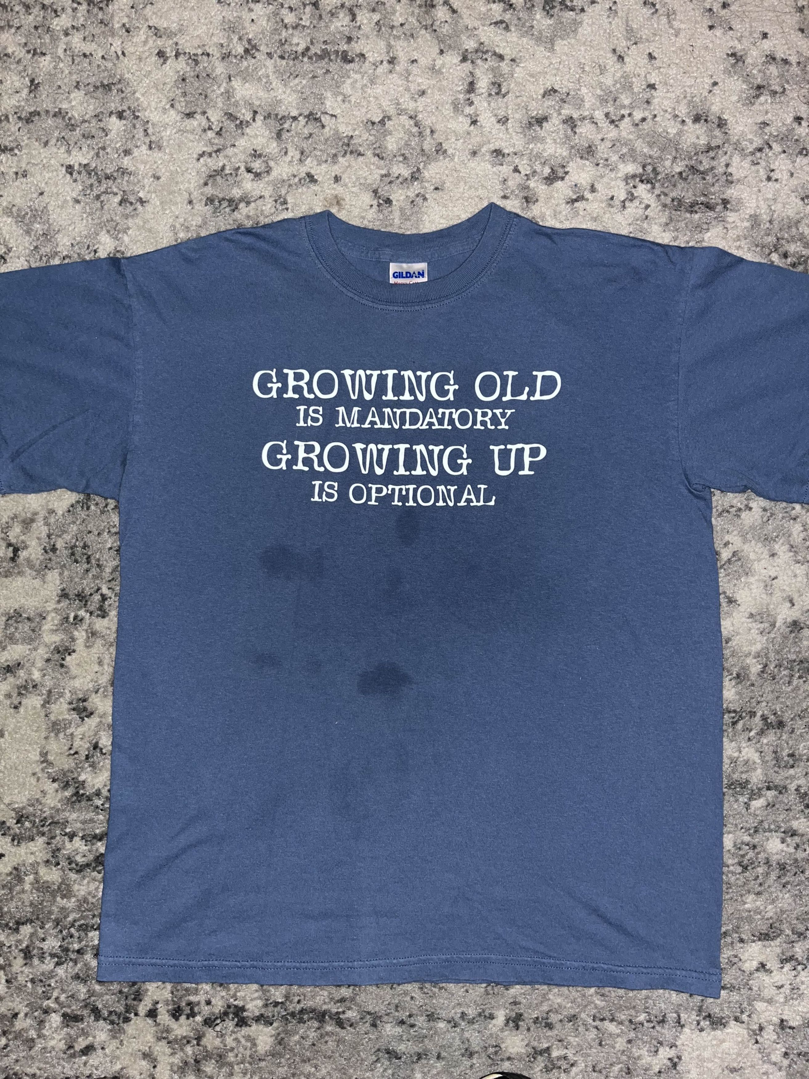 Vintage Y2K Growing Up Is Optional Funny Text Shirt Size US M / EU 48-50 / 2 - 3 Thumbnail