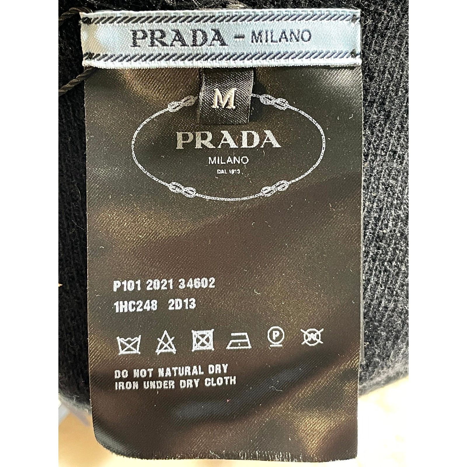 Prada Prada Knitted Bucket Black, Red & Blue Cap Size 32 - 2 Thumbnail