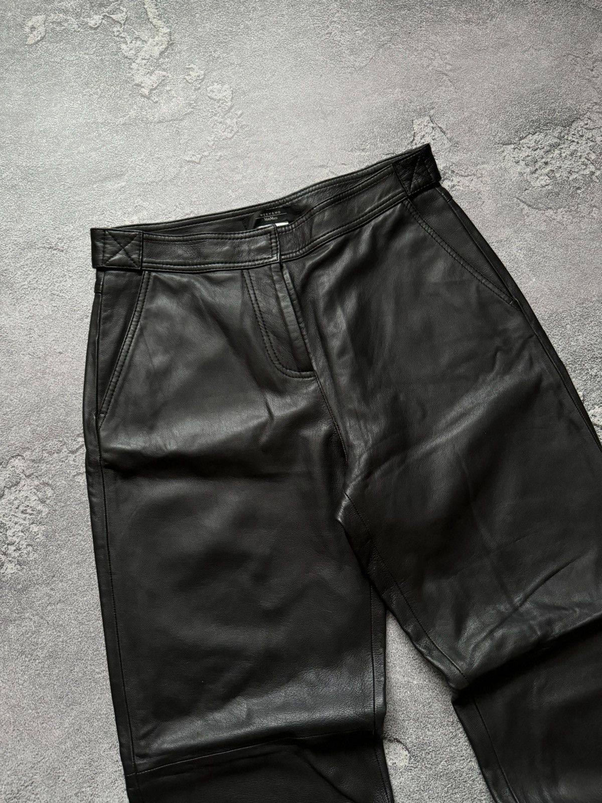Designer × Max Mara × Weekend Max Mara Weekend Max Mara USA6/FB38/GB8 leather pant trouser chino Size 28" / US 6 / IT 42 - 3 Thumbnail
