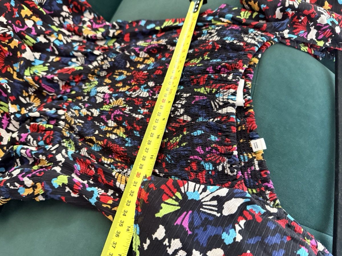 Tanya Taylor TANYA TAYLOR 100% Silk Floral Midi Dress S Smocked Waist Size S / US 4 / IT 40 - 9 Thumbnail