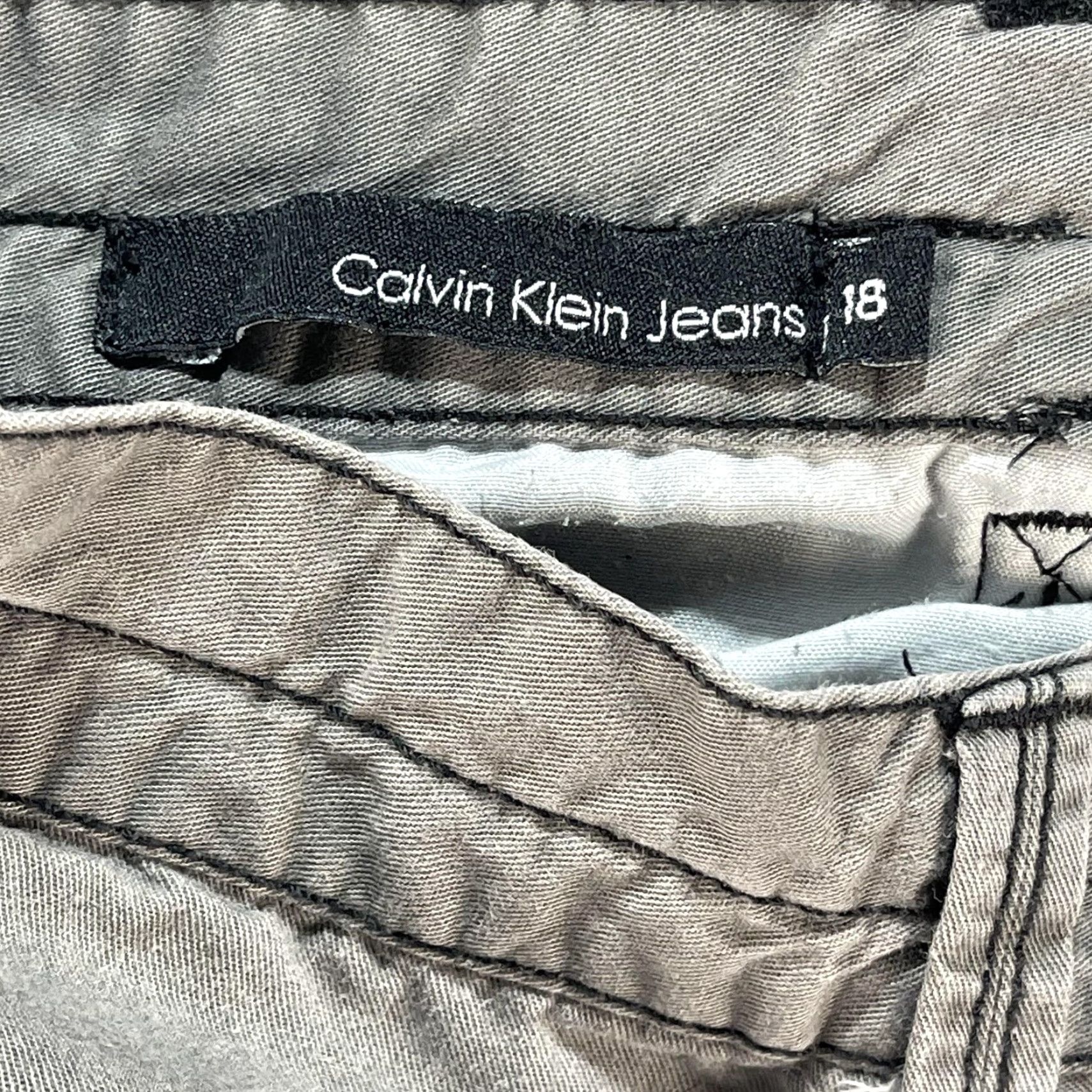 Vintage Calvin Klein Jeans Shorts Cargo Mens 29 Gray 100% Cotton Pockets Casual Summer Size US 29 - 5 Thumbnail