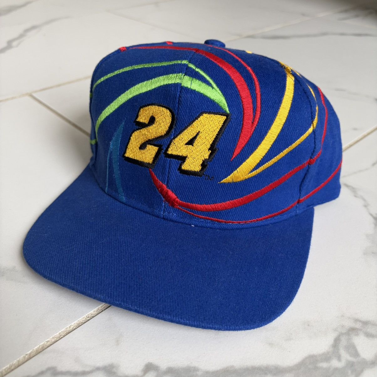 Chase Authentics NWT Vintage 1996 Jeff Gordon NASCAR Swirl Logo SnapBack Hat Size ONE SIZE - 2 Thumbnail