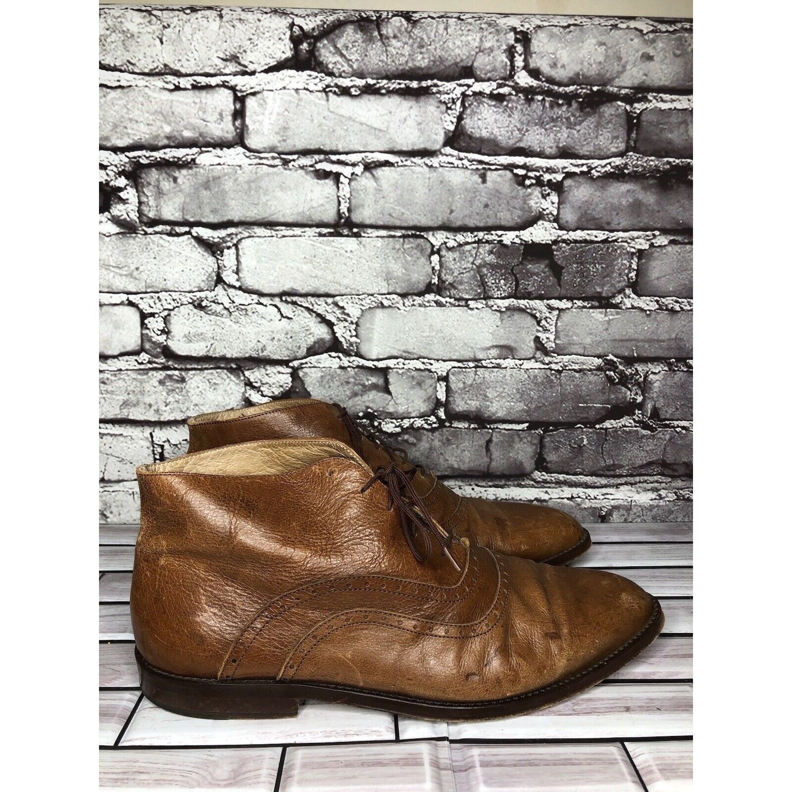 Other Mare Uomo Brown Leather Oxford Ankle Lace Up Boots Dress Sho Size US 11 / EU 44 - 8 Thumbnail