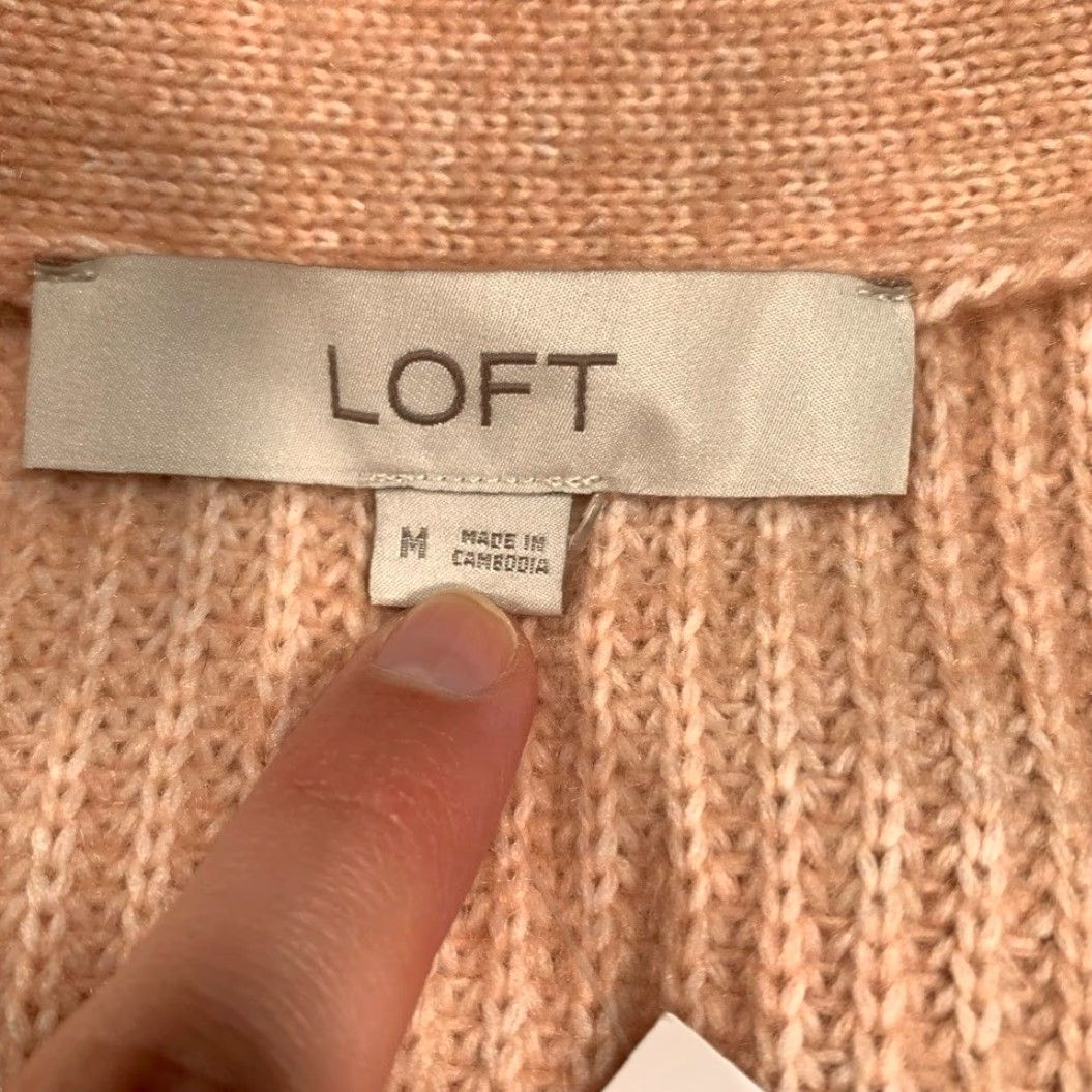 Loft LOFT Knit Cardigan Pink Soft LOFT Cardigan Women M Pink Regular Cardigan Women Size M / US 6-8 / IT 42-44 - 3 Thumbnail