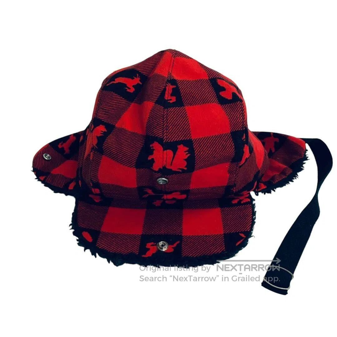 Tenderloin classic red checkered pilot hat. Size ONE SIZE - 2 Thumbnail