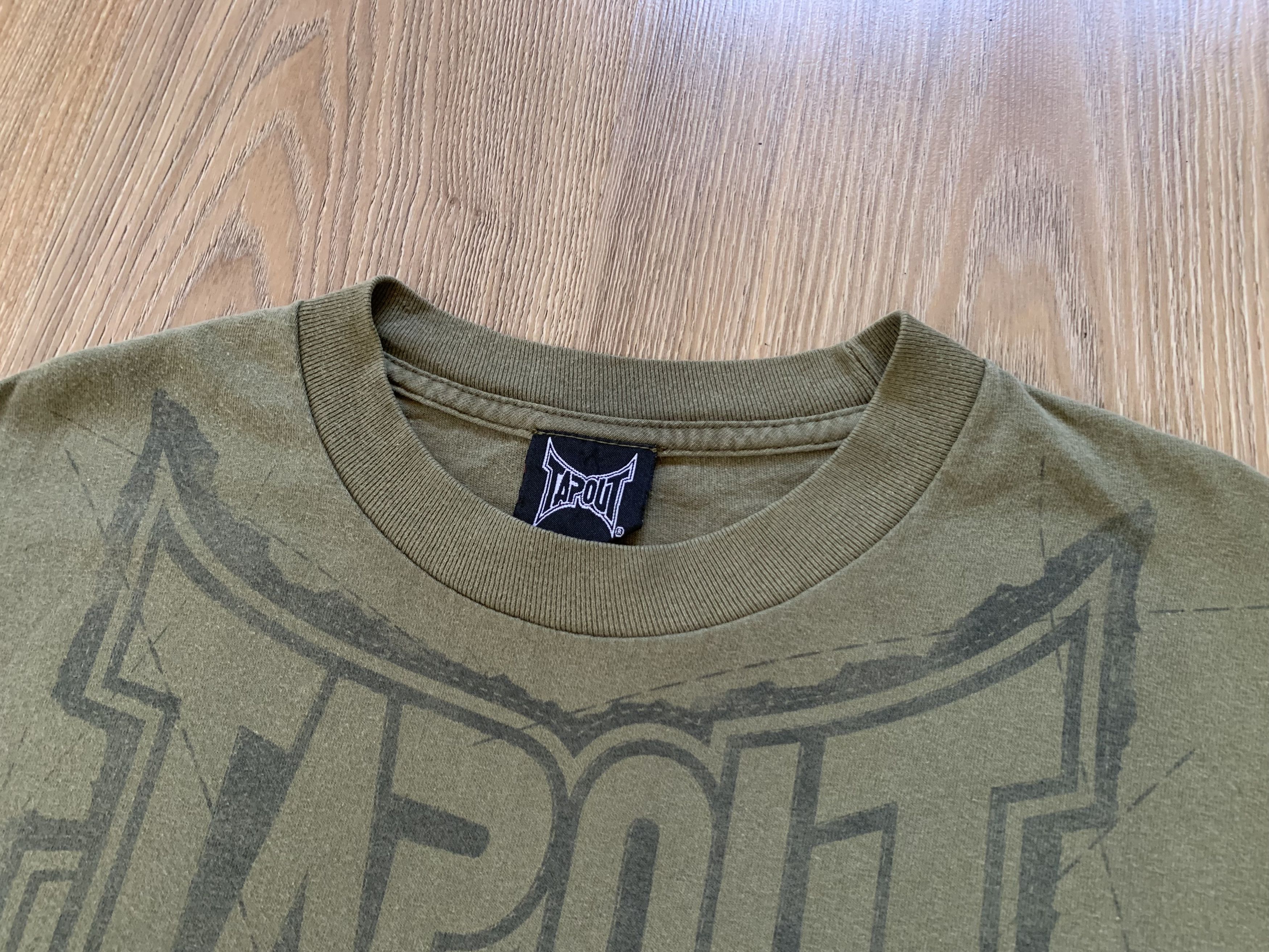 Tapout × Vintage Tapout Khaki Printed T Shirt Size US M / EU 48-50 / 2 - 4 Thumbnail